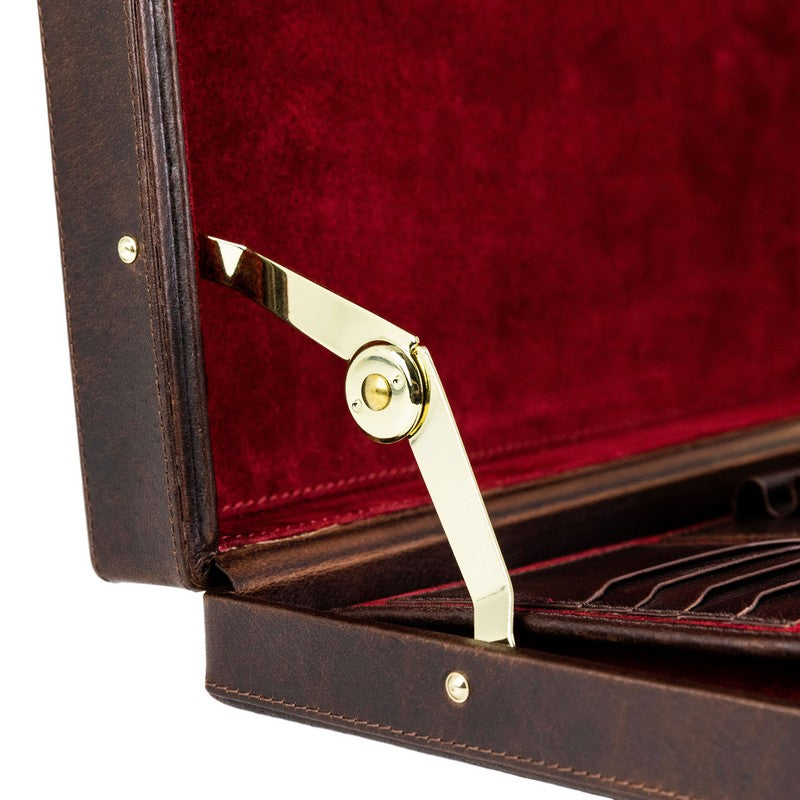 Leather Attaché Case Briefcase - The Golden Bowl