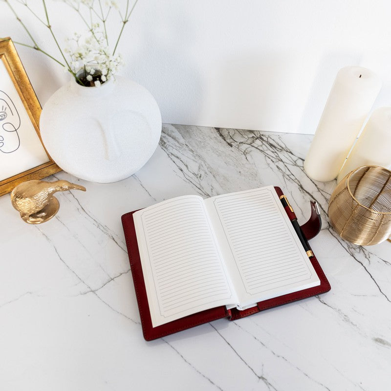 Leather Journal with Refillable A5 Notepad - In Search of Lost Time