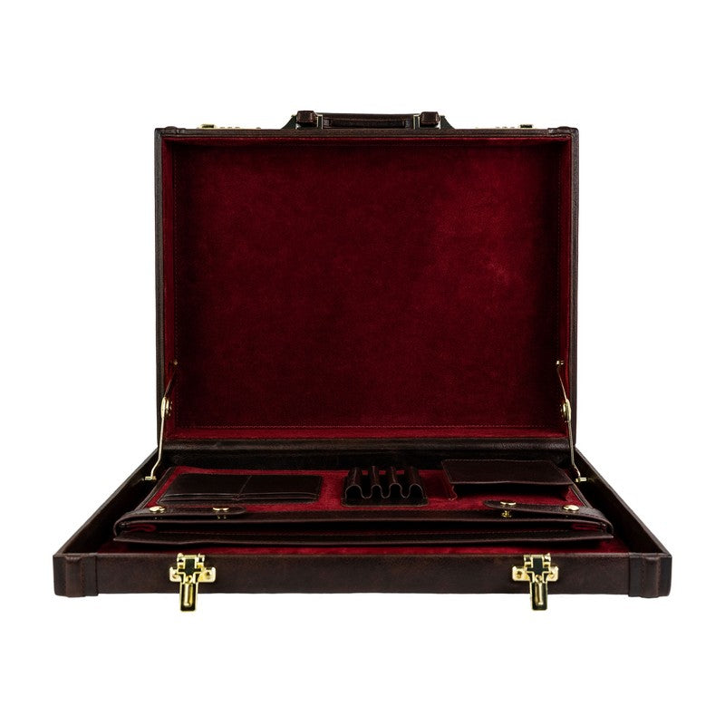 Leather Attaché Case Briefcase - The Rainbow Briefcase Time Resistance