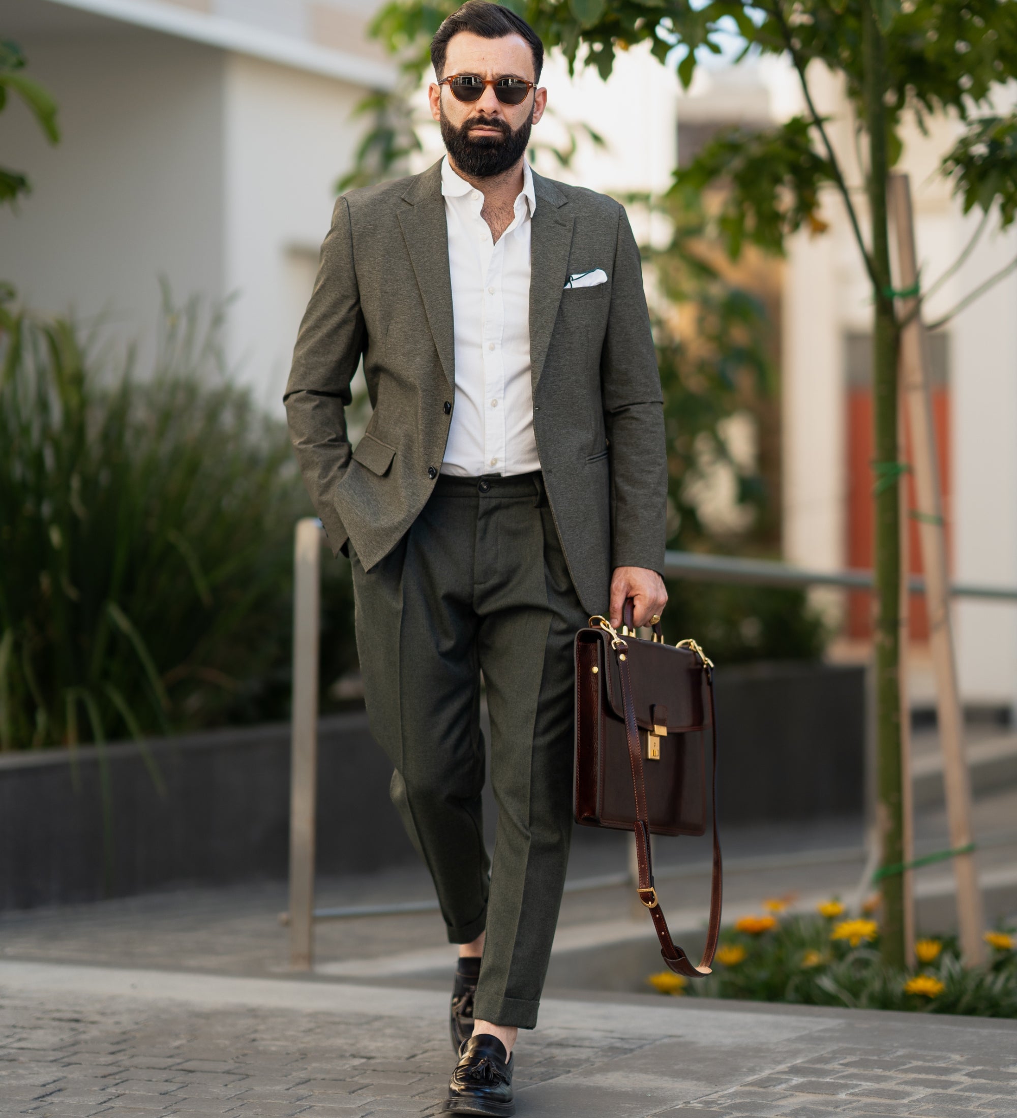 Leather Briefcase - The Sound of the Mountain