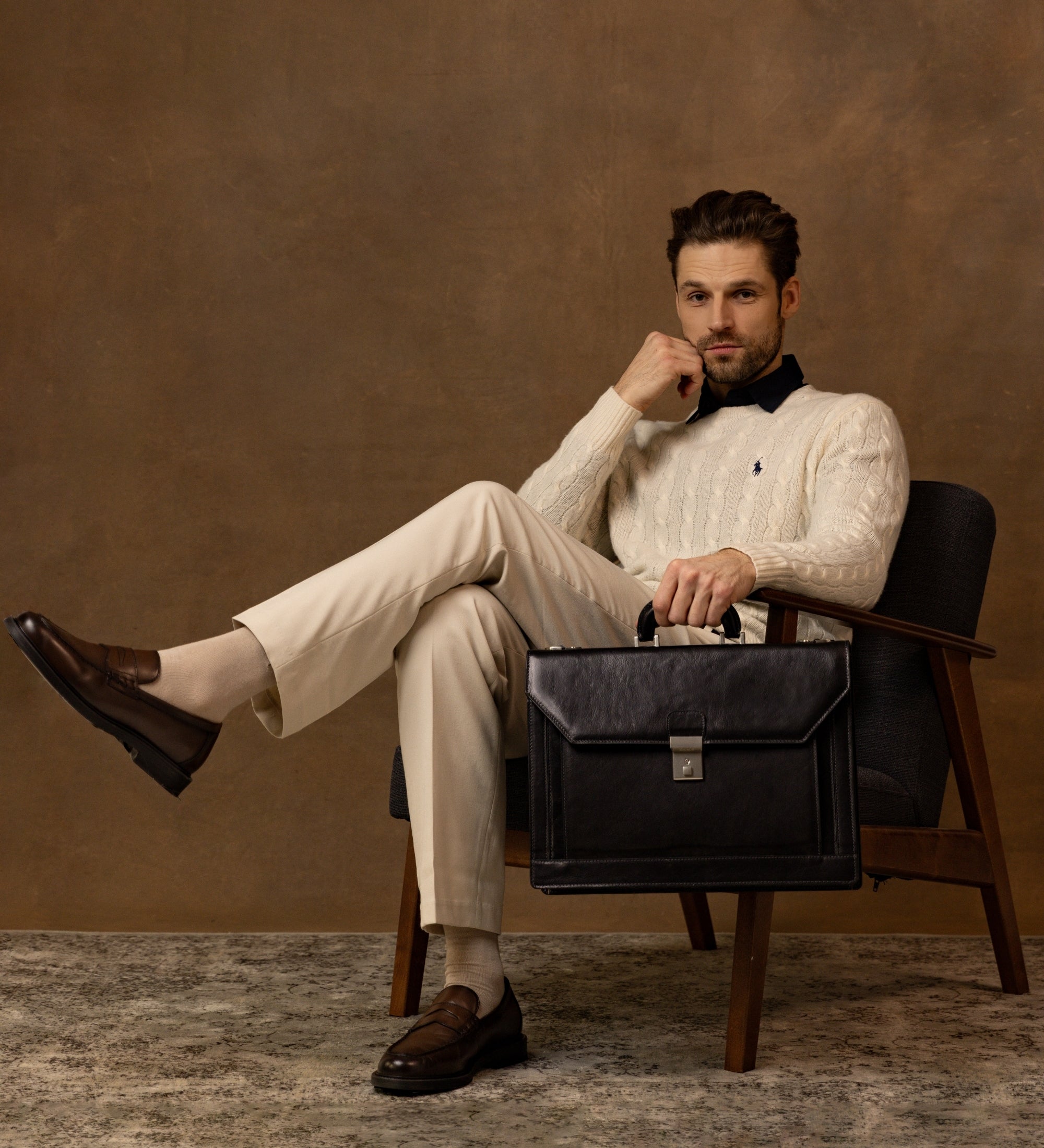 Large Leather Briefcase - Invisible Man