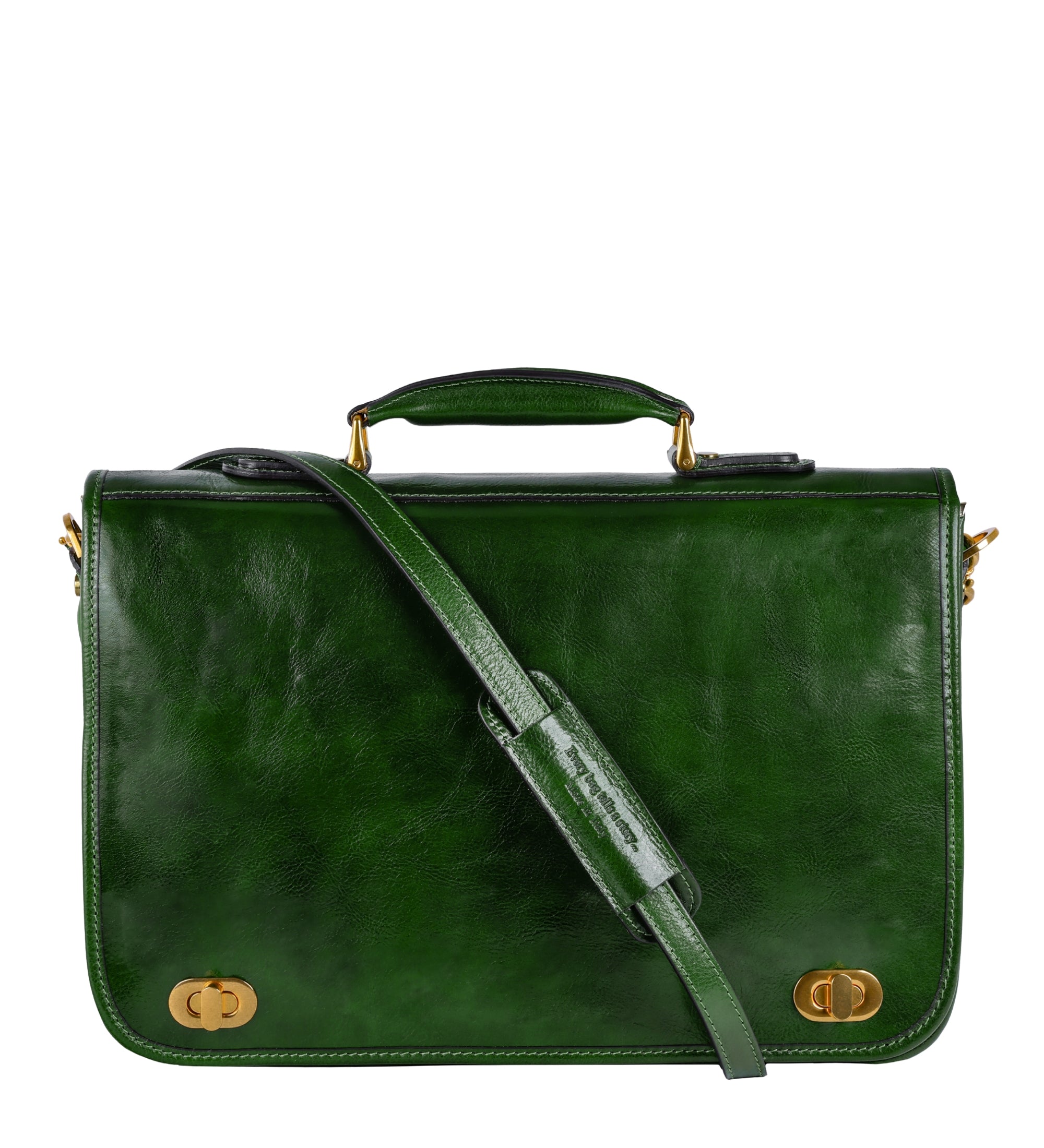 Leather Briefcase Laptop Bag - Illusions