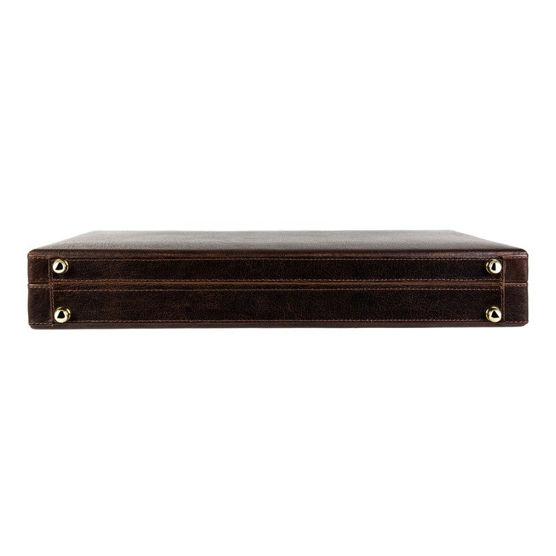 Leather Attaché Case Briefcase - The Golden Bowl