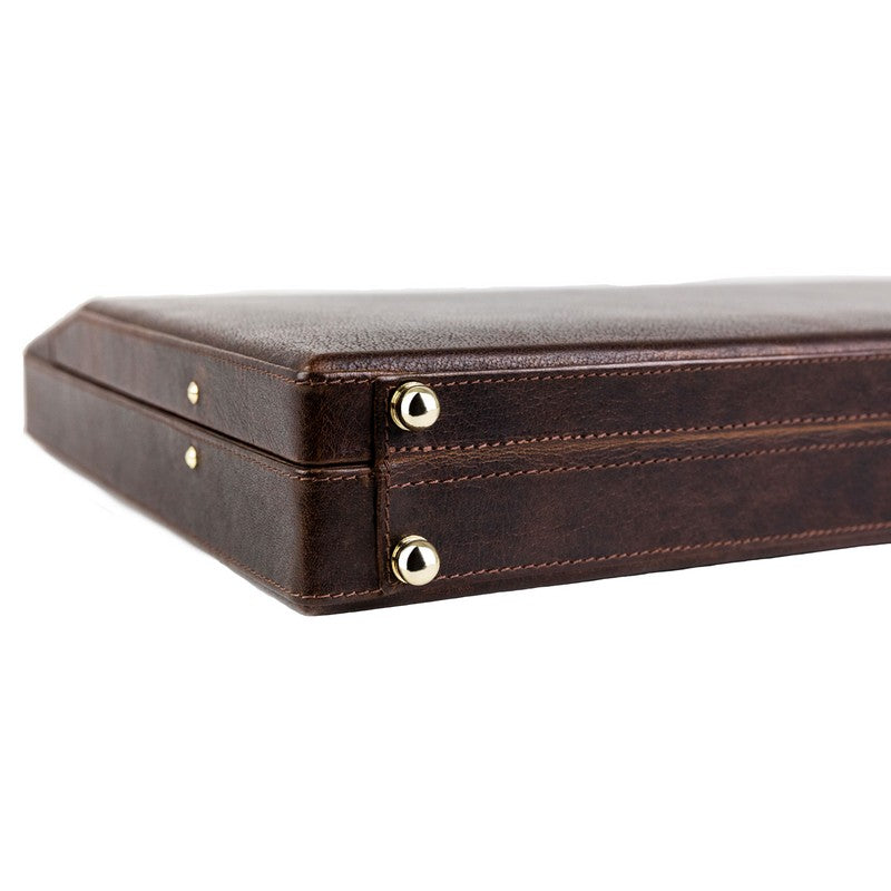 Leather Attaché Case Briefcase - The Golden Bowl