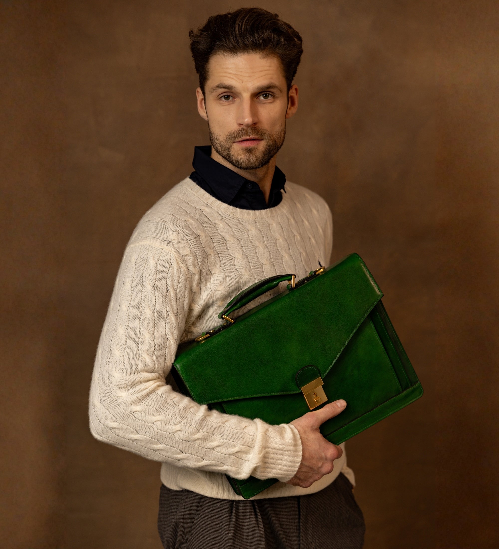 Classic Design Leather Briefcase - The Magus