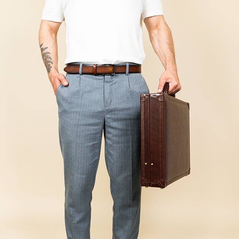 Leather Attaché Case Briefcase - The Wind in the Willows Briefcase Time Resistance