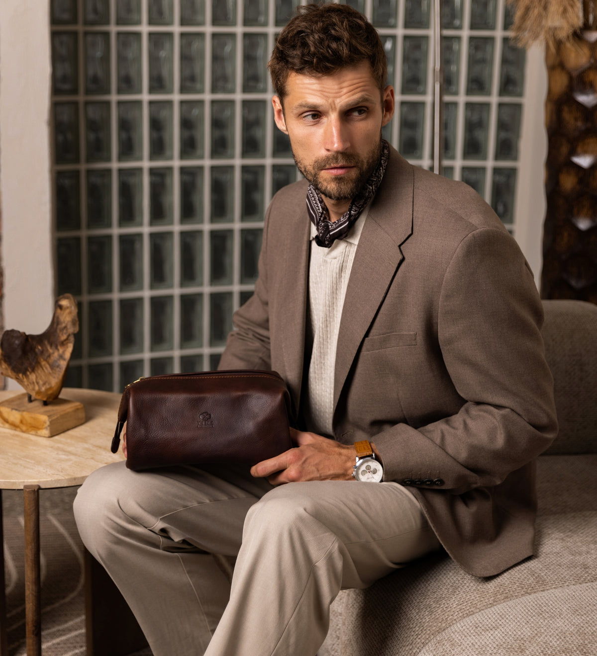 Leather Toiletry Bag - Four Past Midnight