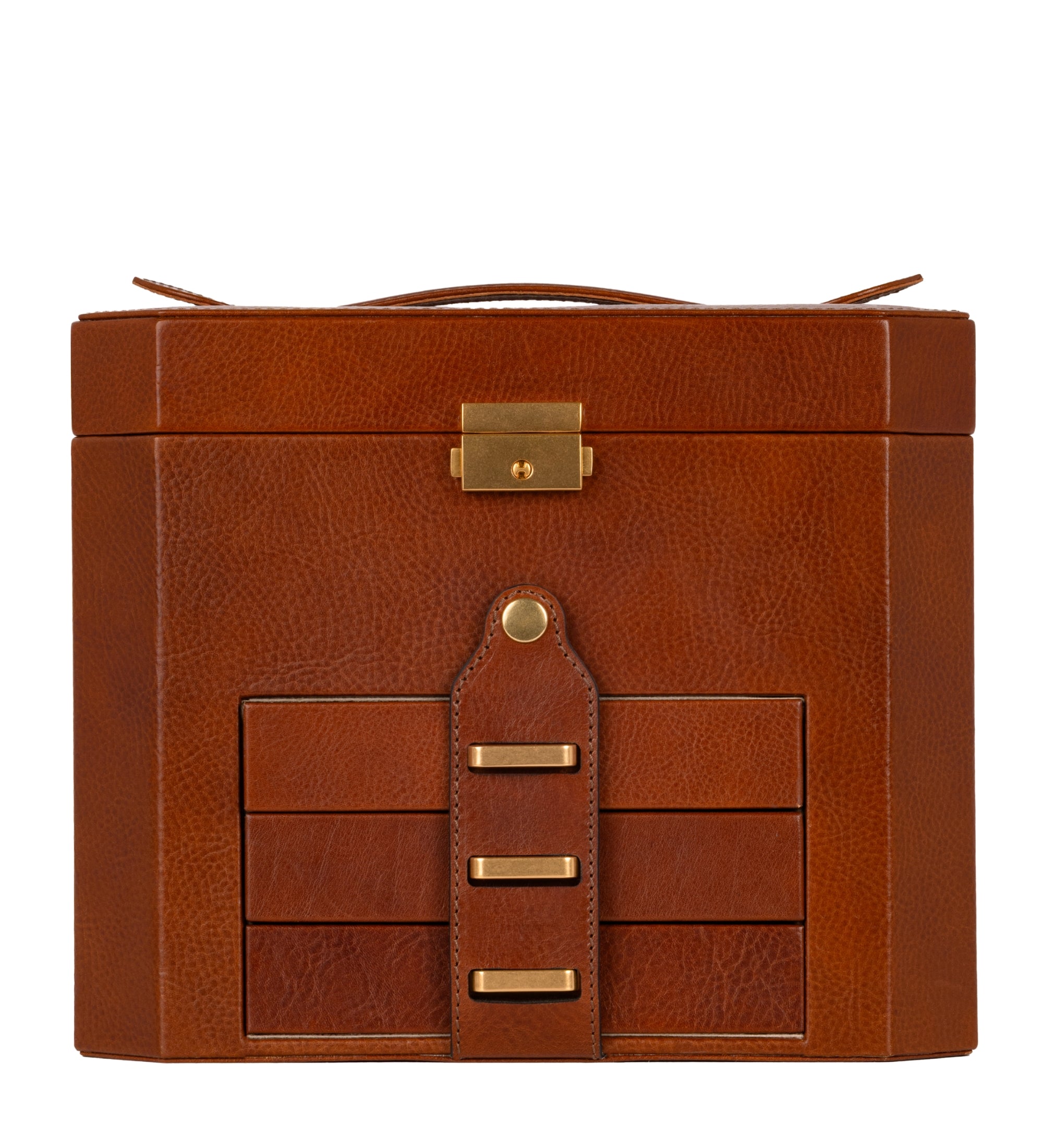 Large Leather Jewelry Box for Women - A Handful of Dust