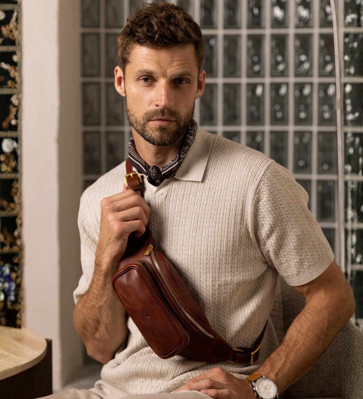 Leather Sling Bag Belly Bag - Independent People
