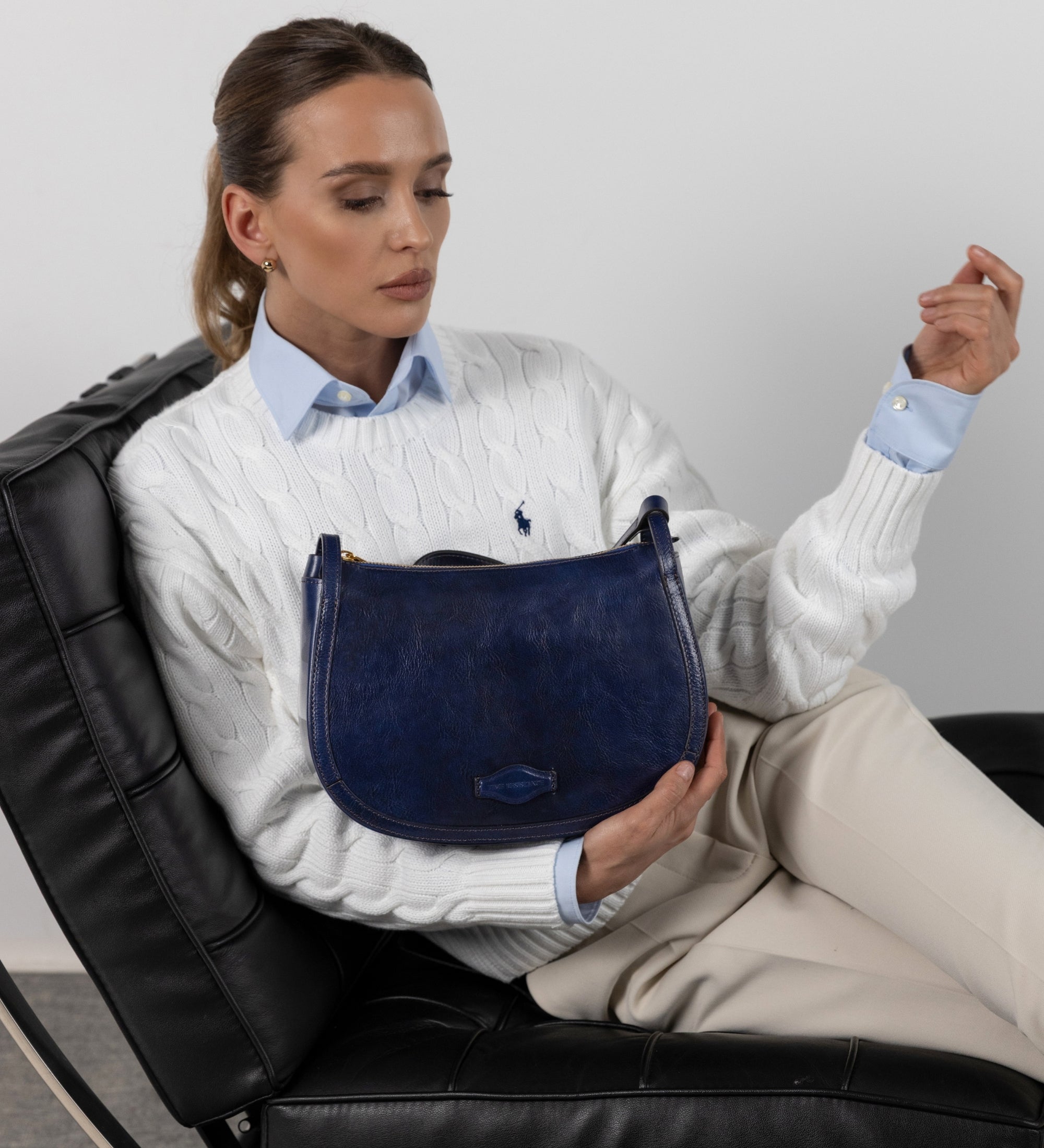 Leather Hobo Bag for Women - La Noia