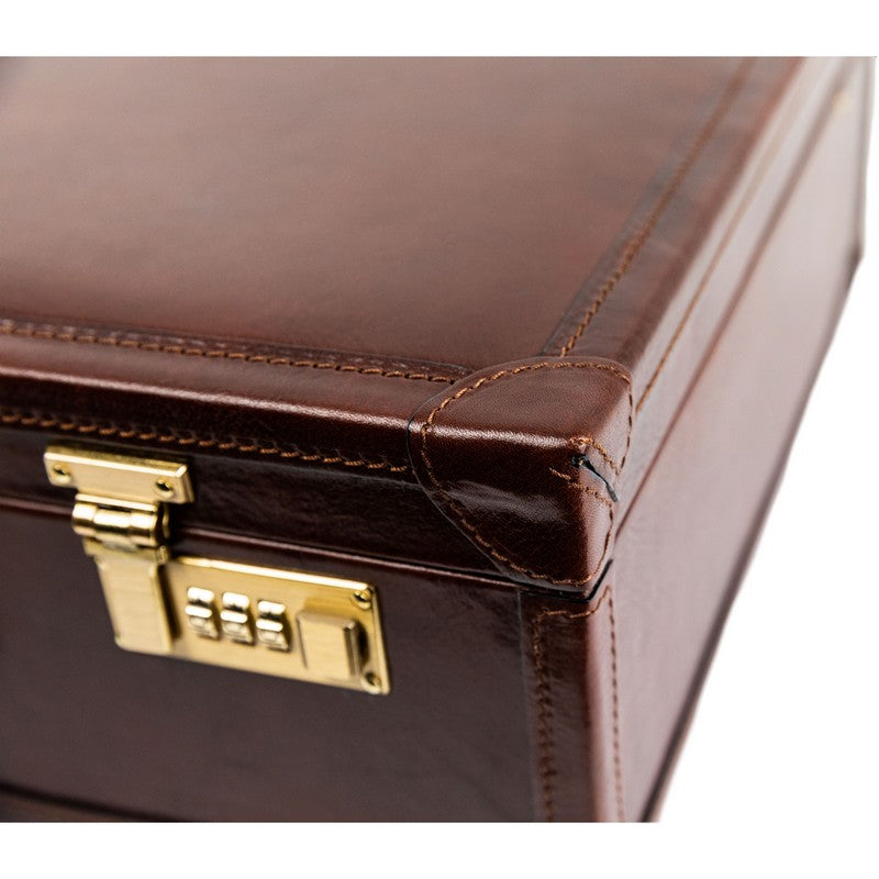 Large Leather Attaché Case Briefcase - Lord Jim