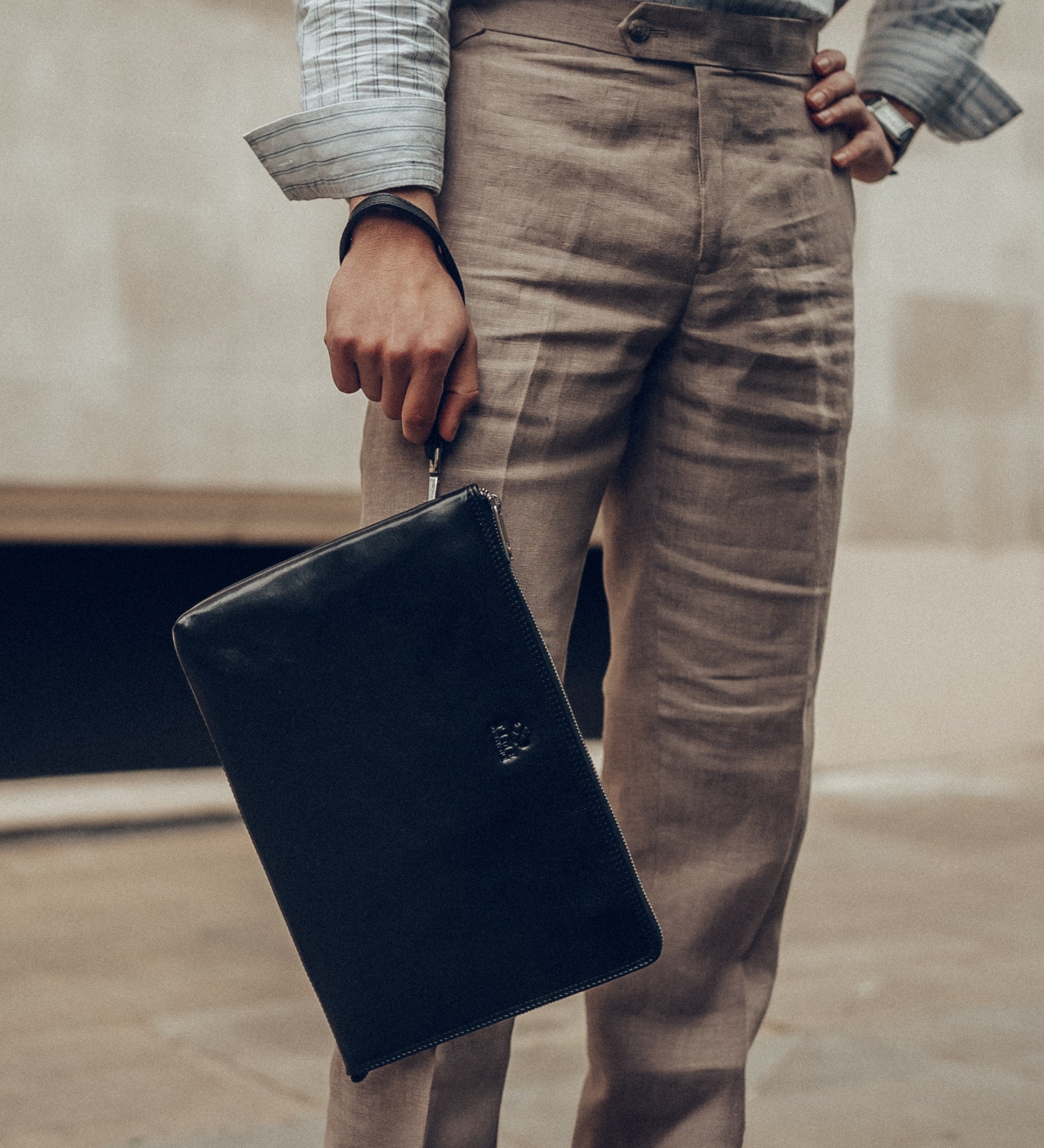 Large Leather Mens Clutch Purse - The Brothers Karamazov