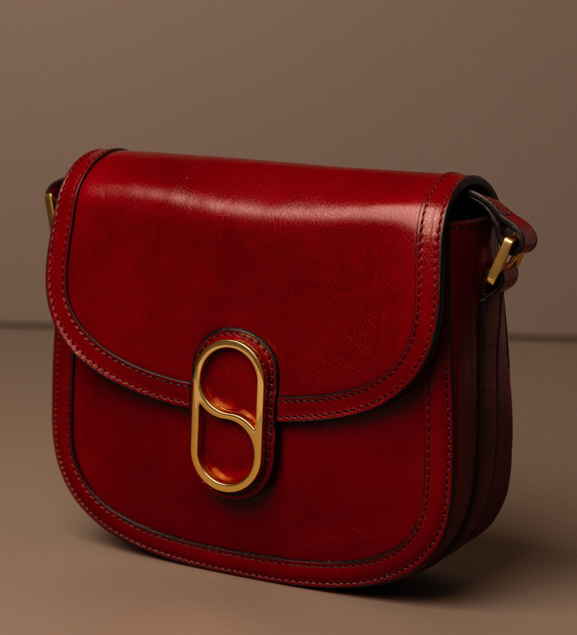 Womens Leather Saddle Bag - Villette