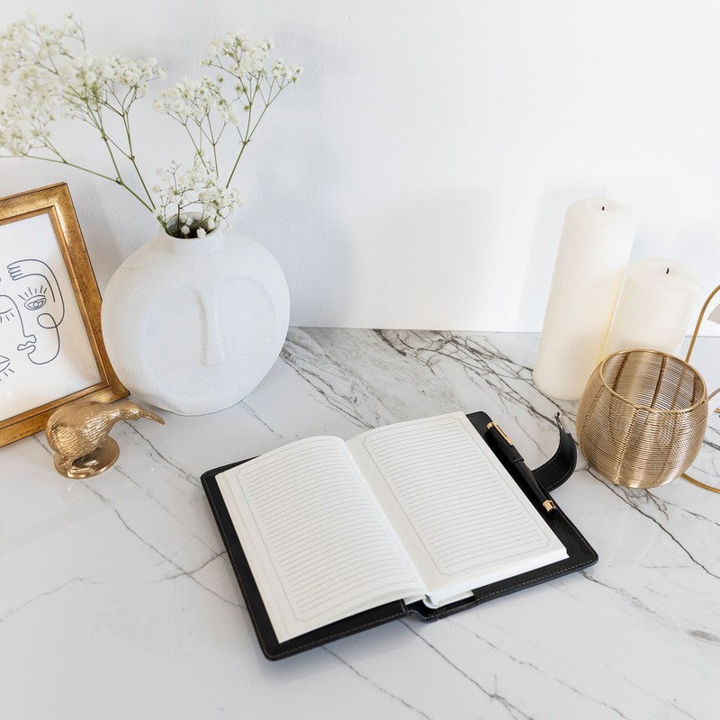Leather Journal with Refillable A5 Notepad - In Search of Lost Time