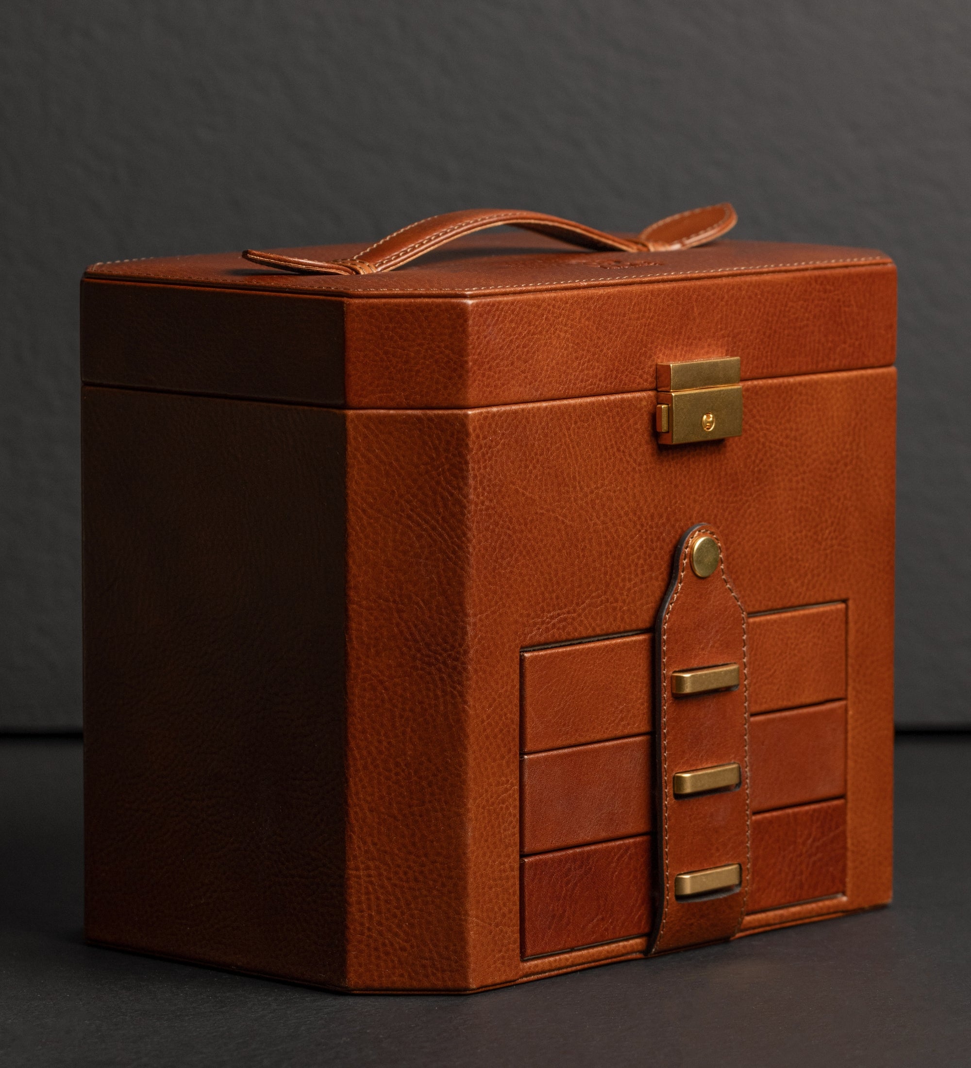 Large Leather Jewelry Box for Women - A Handful of Dust