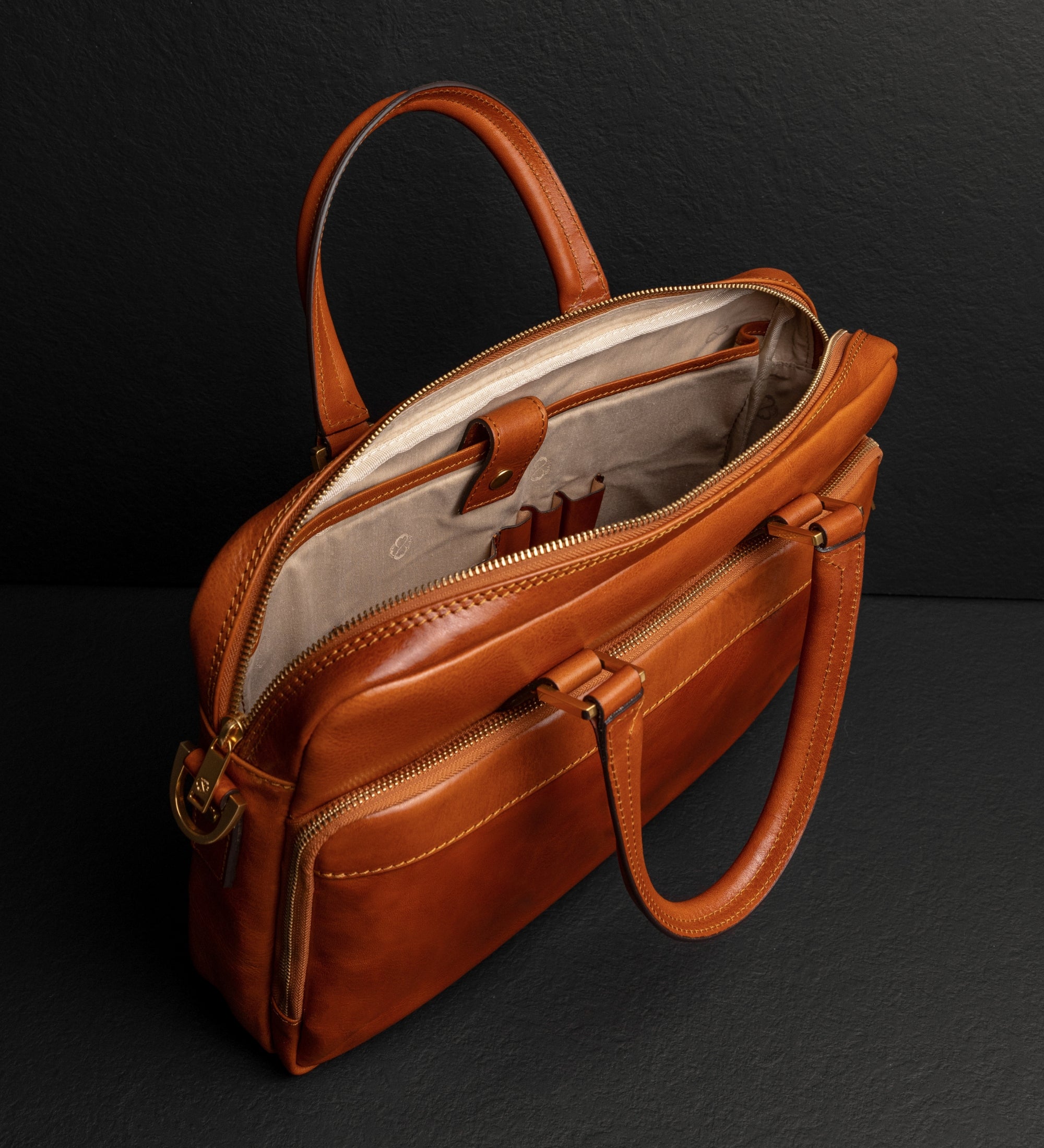 Womens Leather Briefcase Laptop Bag - Orlando
