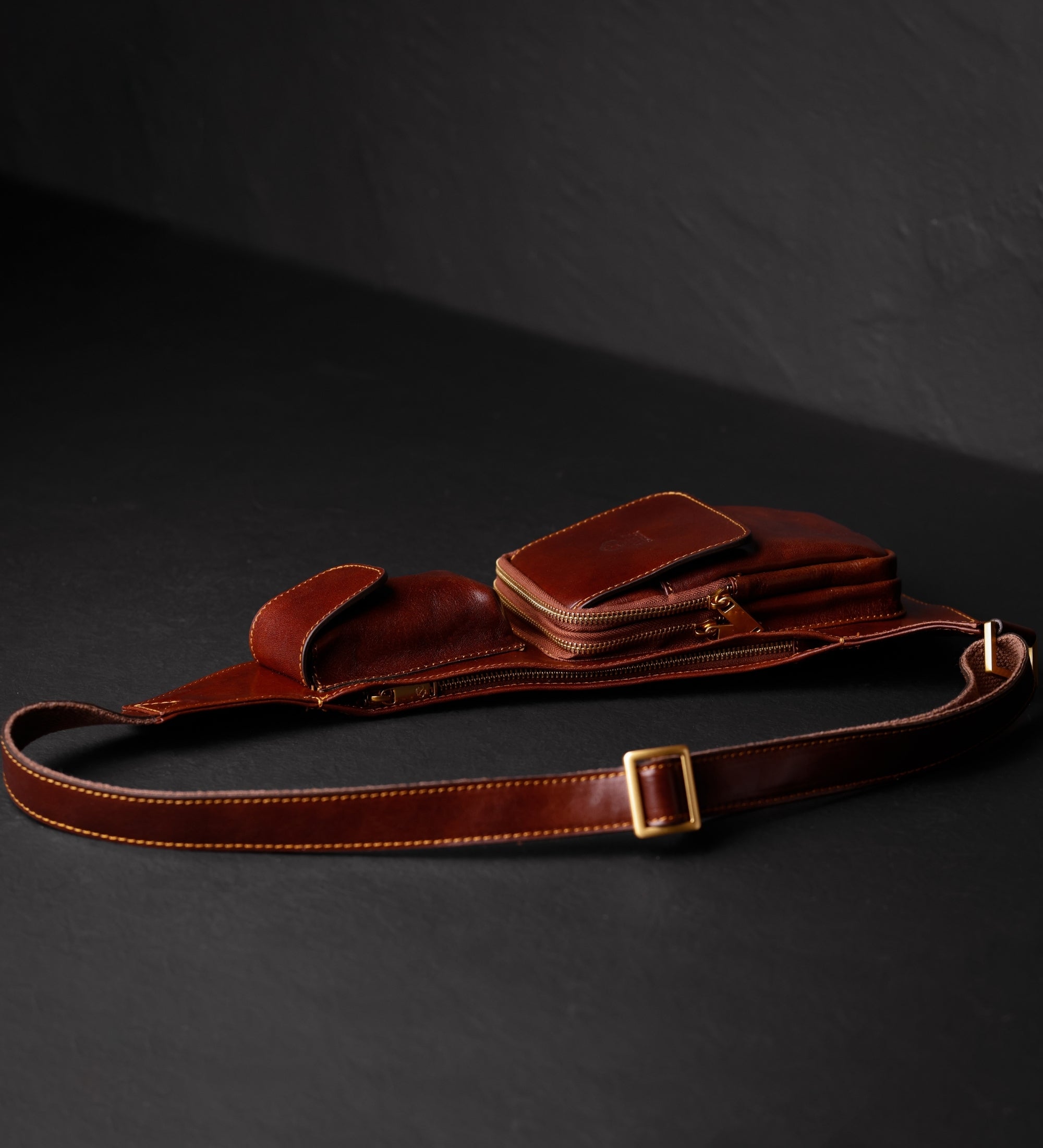 Leather Sling Bag Crossbody Bag - The Monk