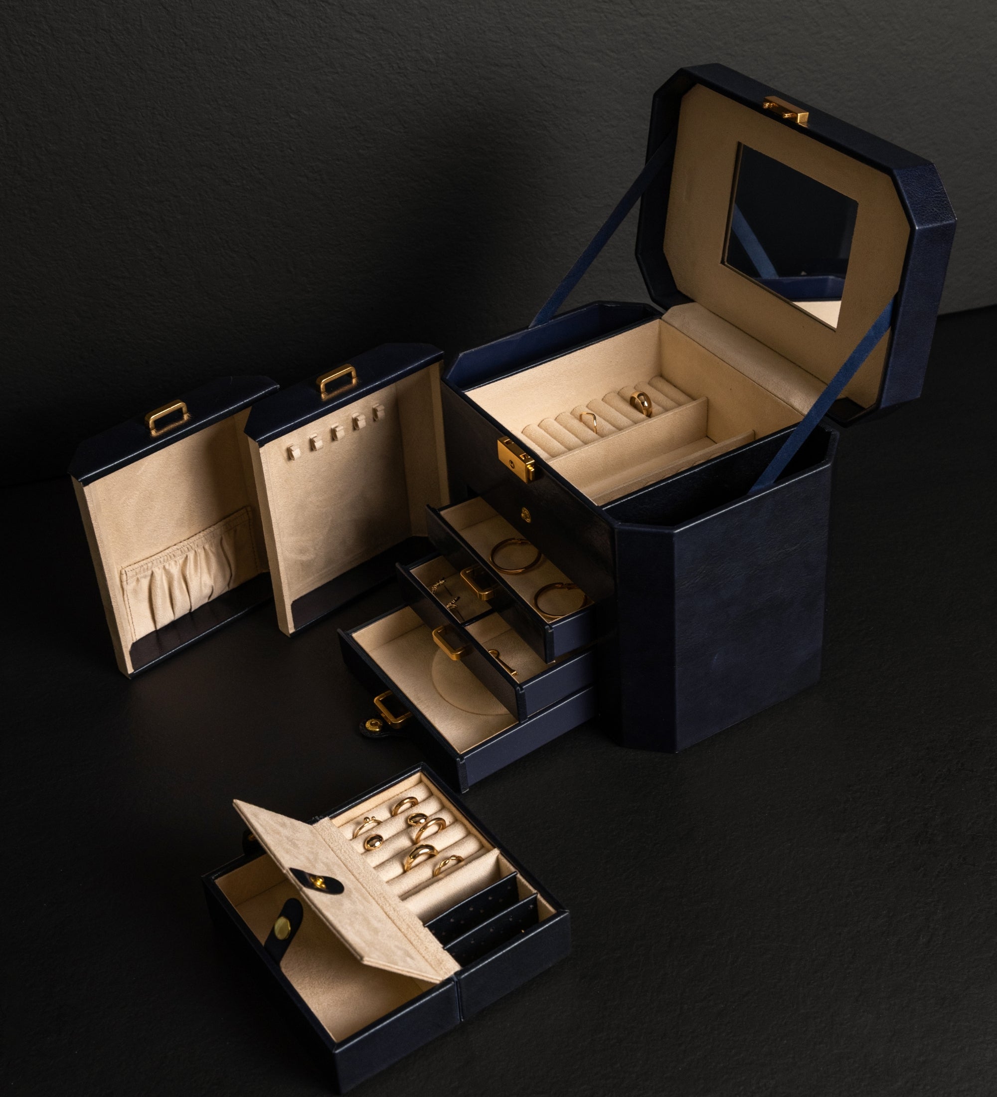 Large Leather Jewelry Box for Women - A Handful of Dust