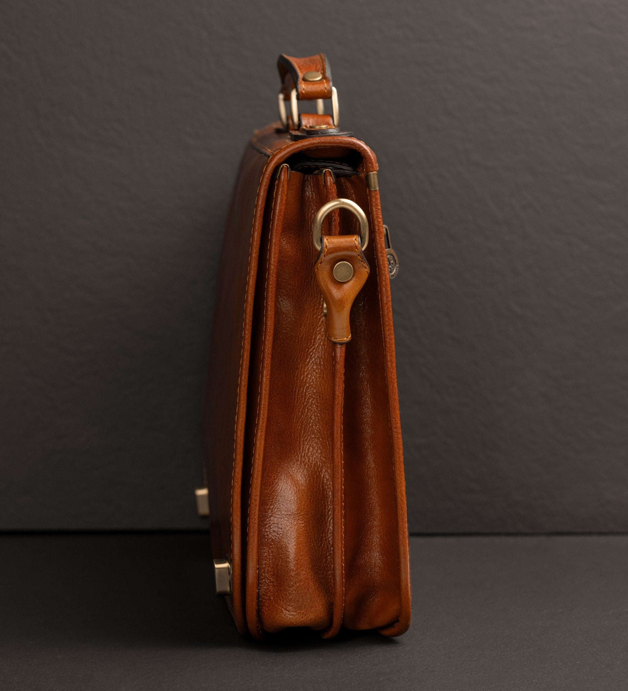 Leather Briefcase Laptop Bag - Illusions