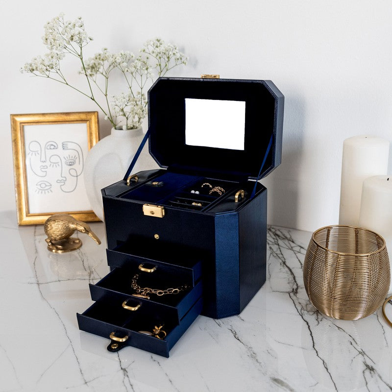 Large Leather Jewelry Box - A Handful of Dust Accessories Time Resistance