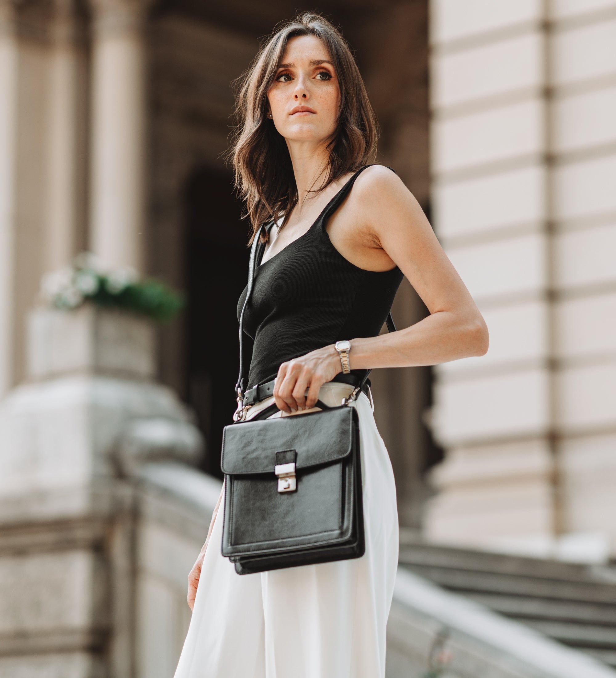 Small Leather Briefcase for Women - Walden