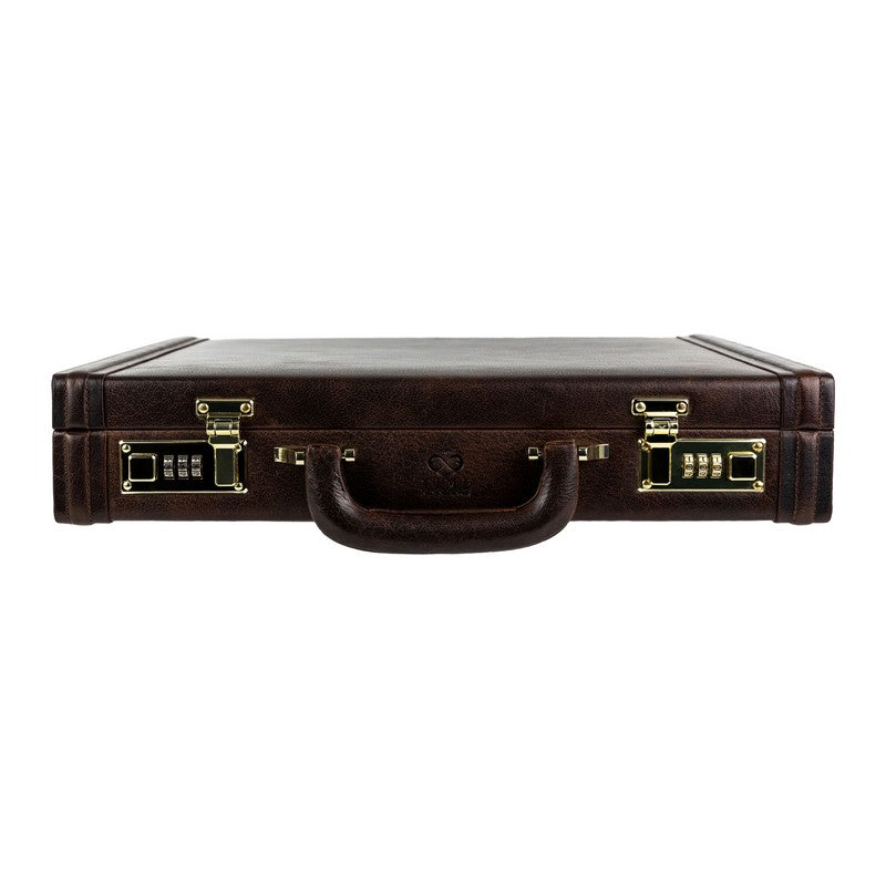 Leather Attaché Case Briefcase - The Rainbow Briefcase Time Resistance