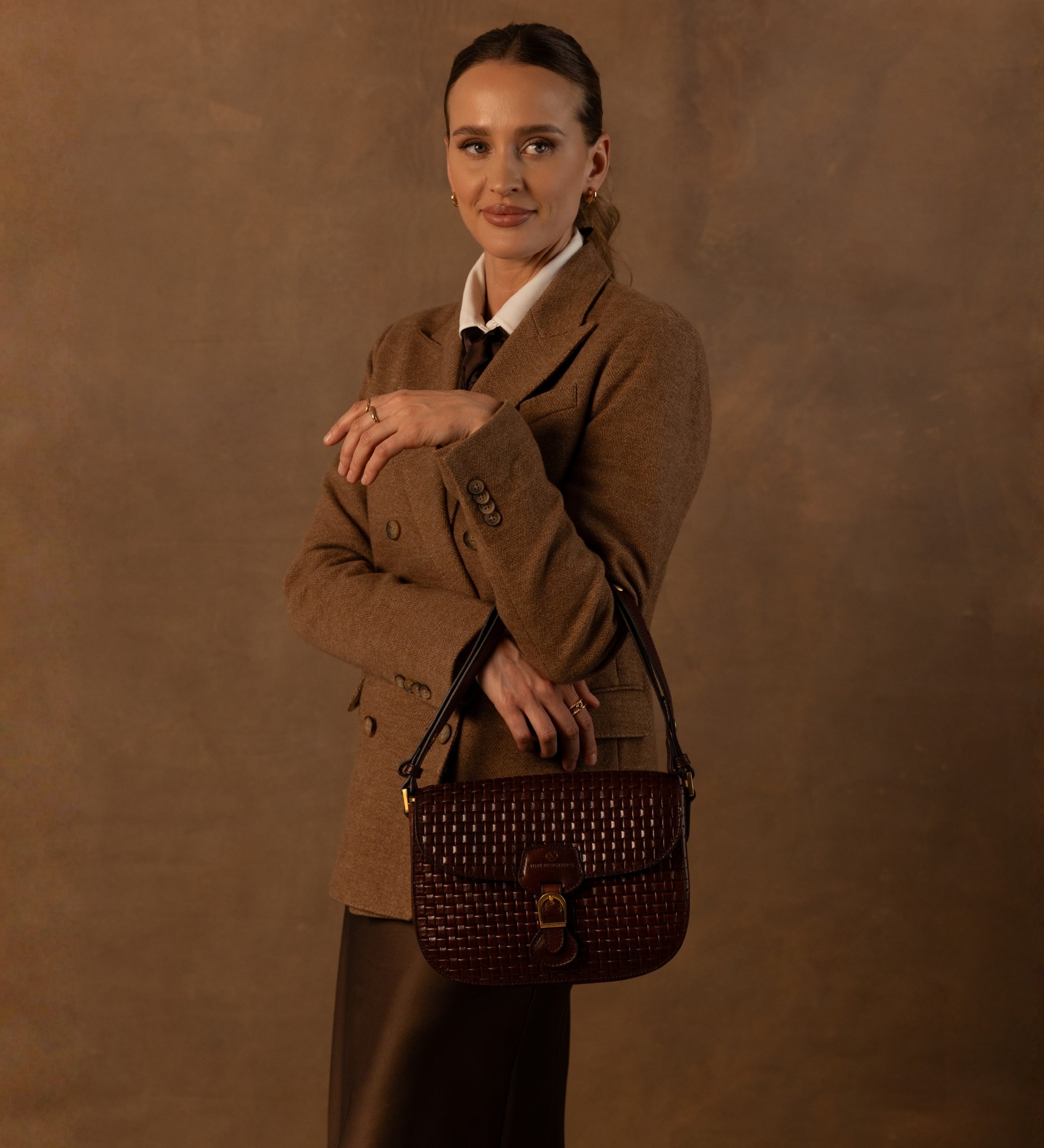 Womens Leather Saddle Bag - Romola