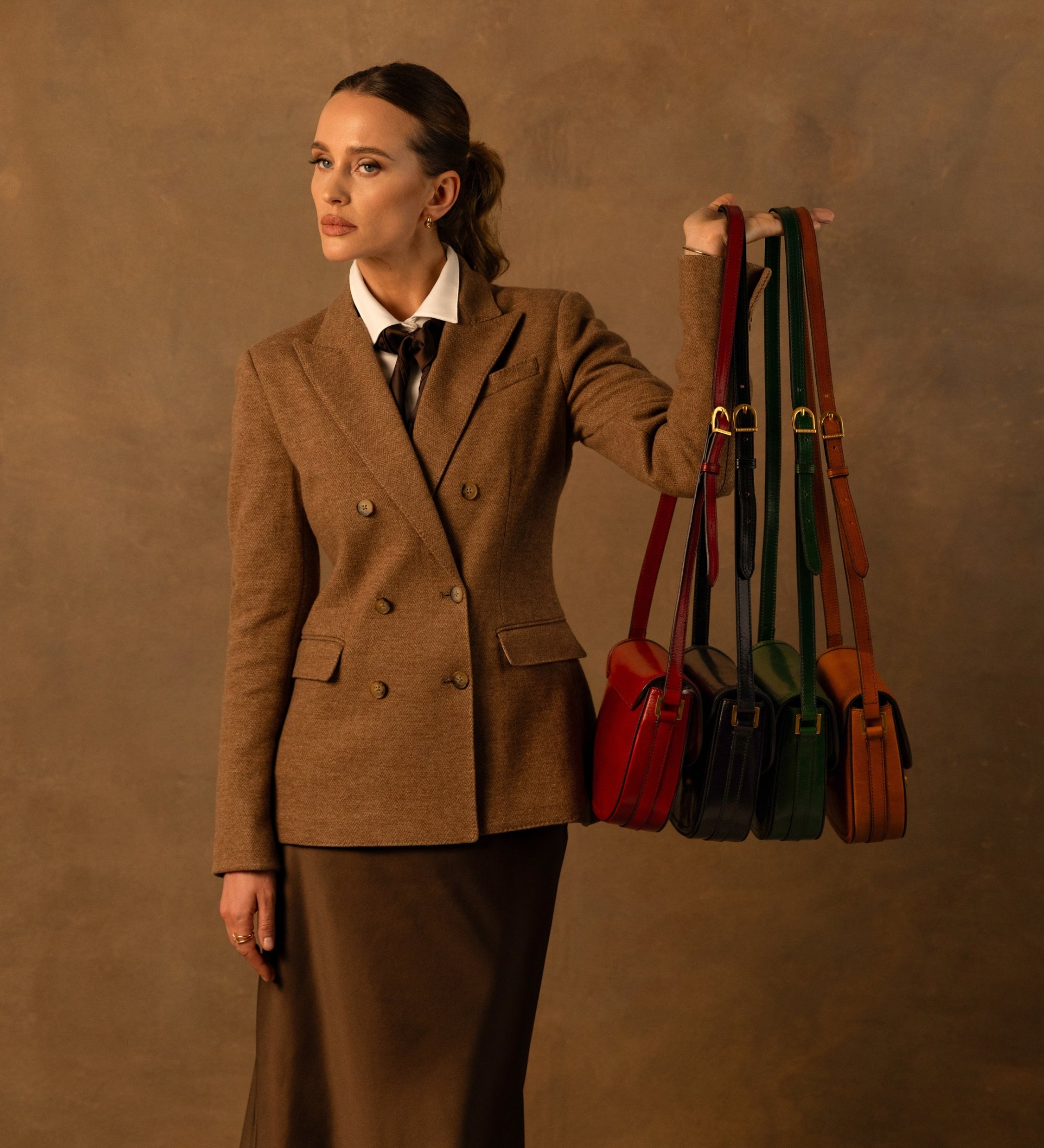 Womens Leather Saddle Bag - Villette