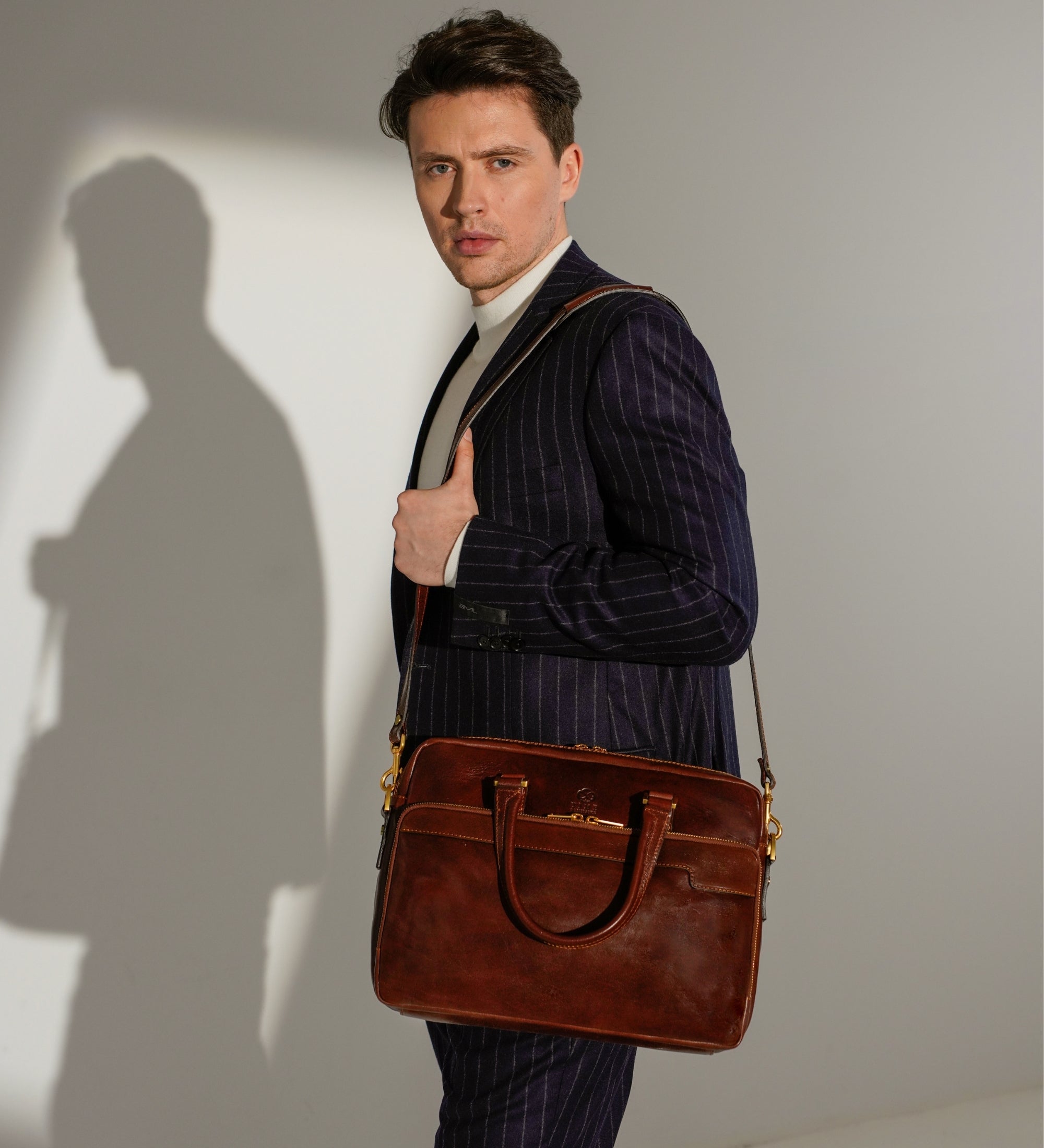 Leather Briefcase Laptop Bag - Orlando