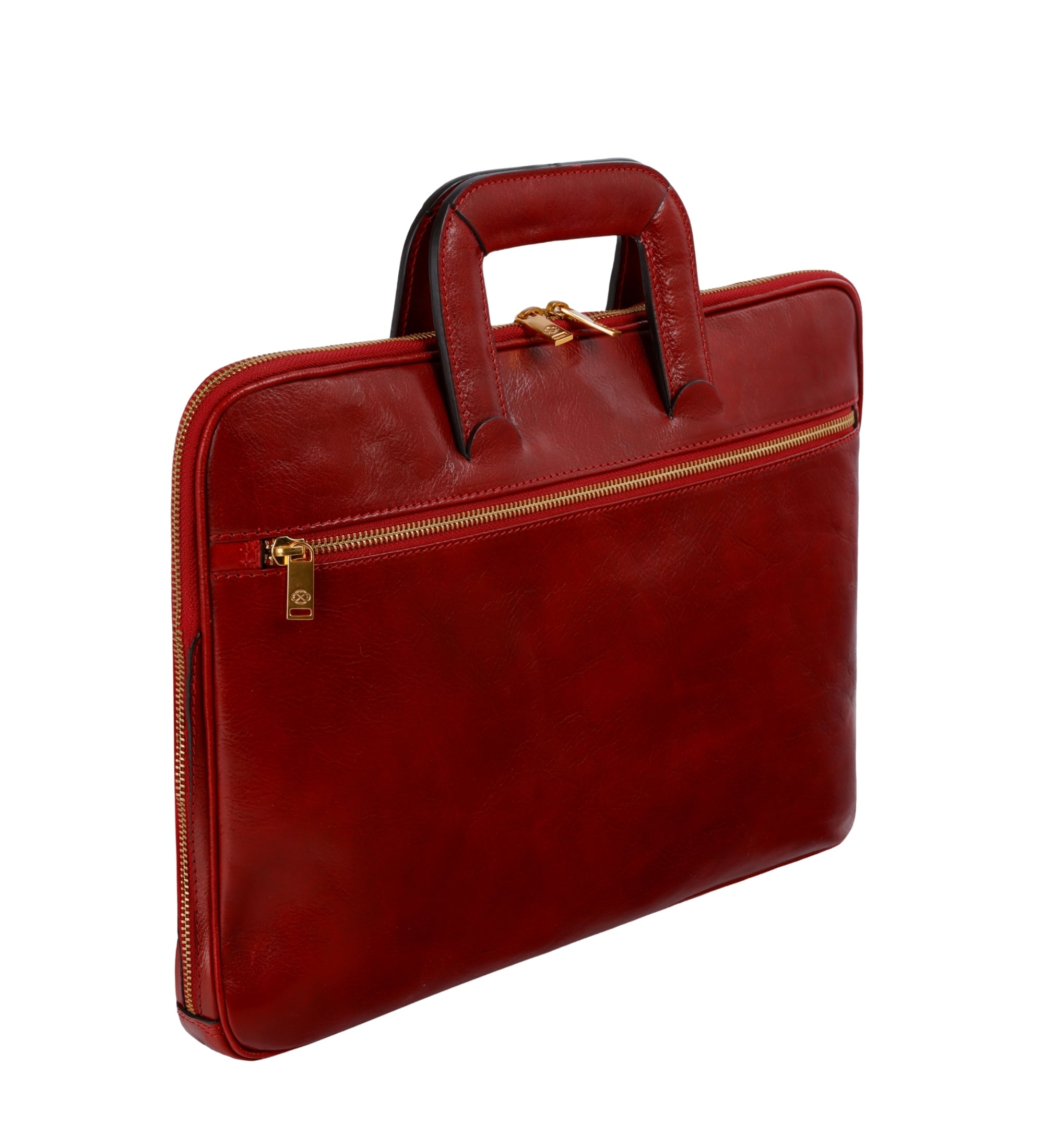 Leather Briefcase Laptop Bag - Brave New World