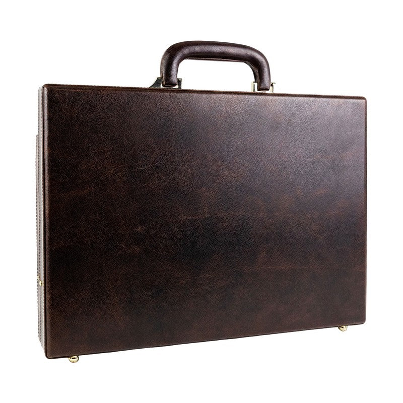 Leather Attaché Case Briefcase - The Golden Bowl