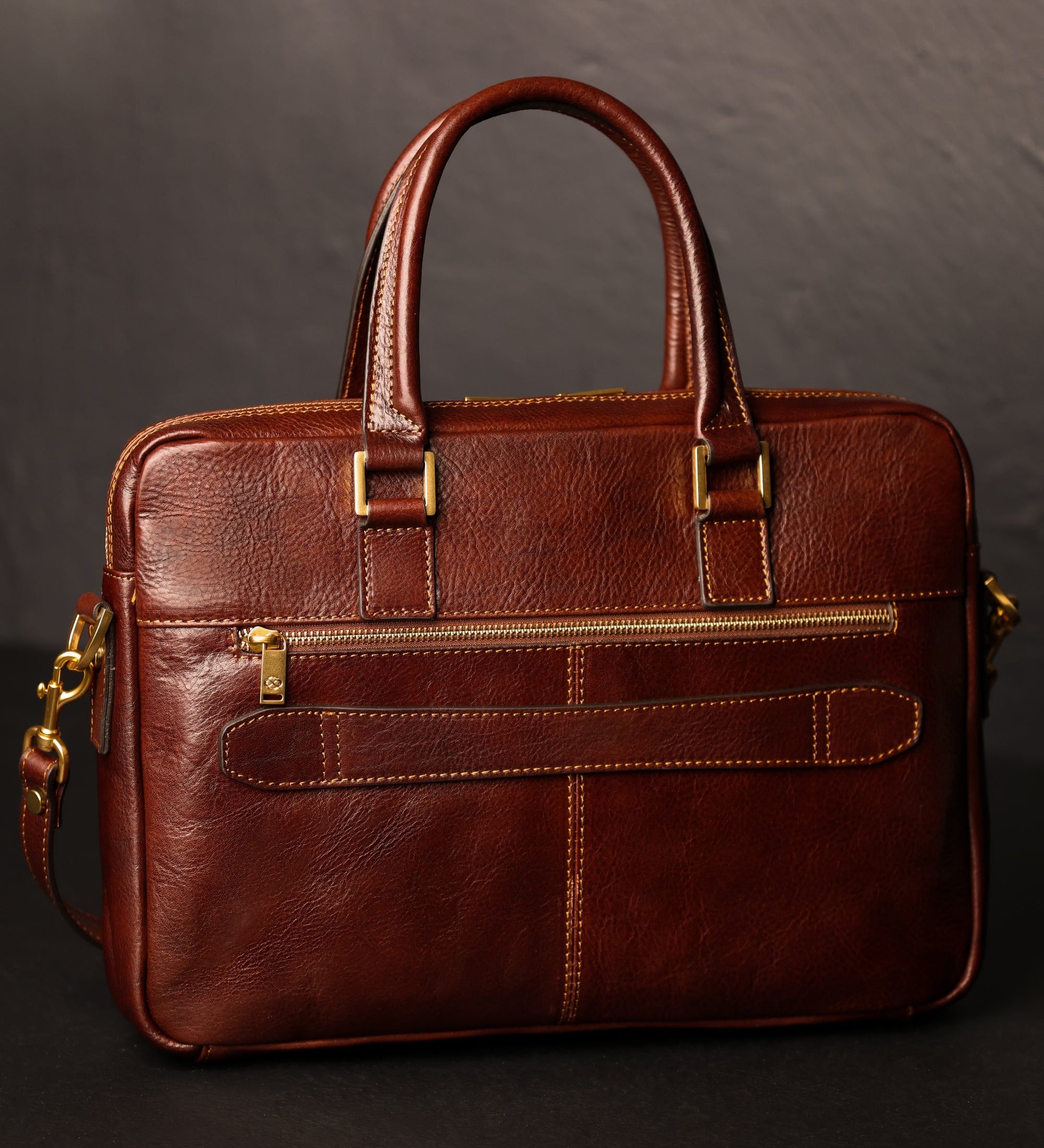Leather Briefcase Laptop Bag - Orlando