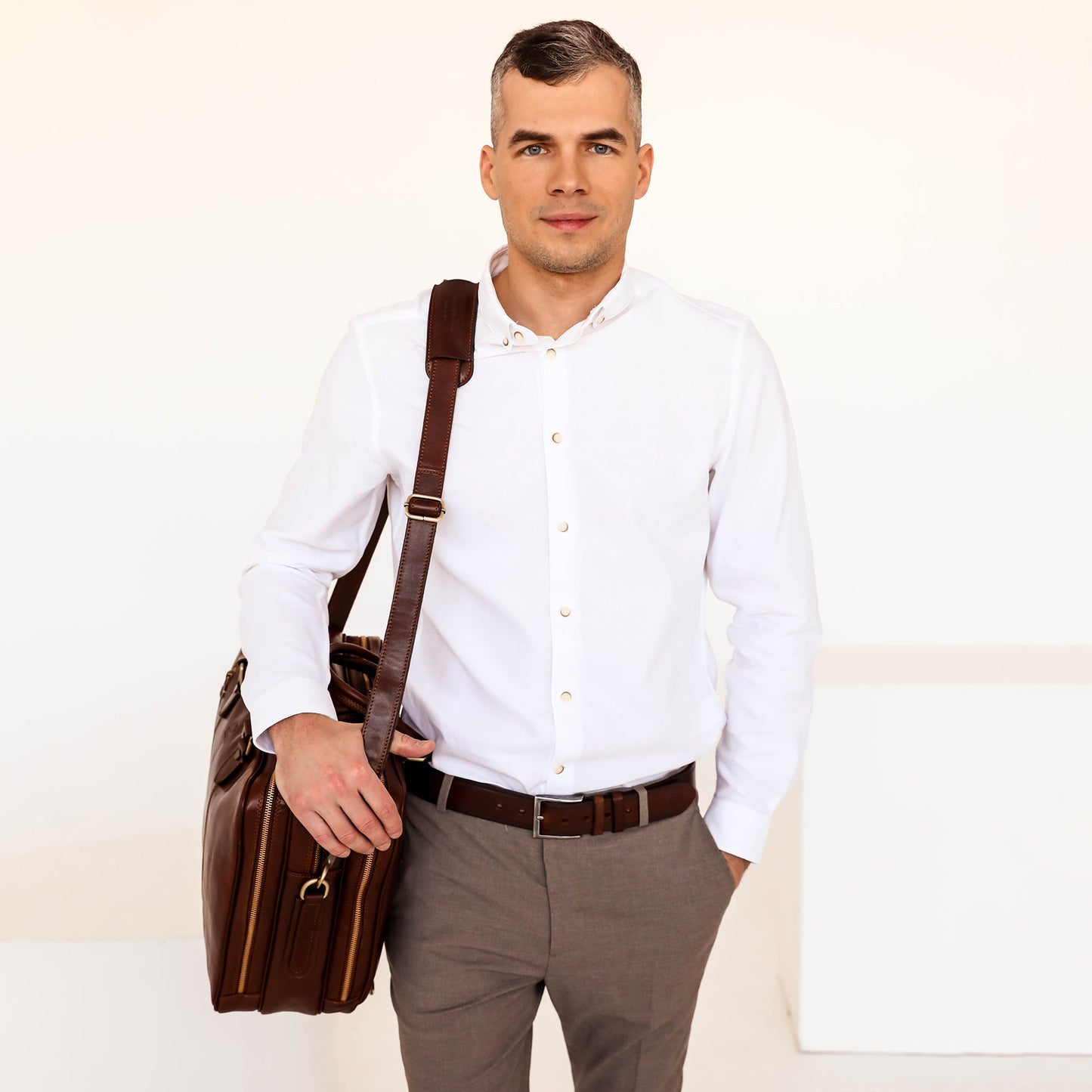 Brown Leather Belt - North and South Accessories Time Resistance