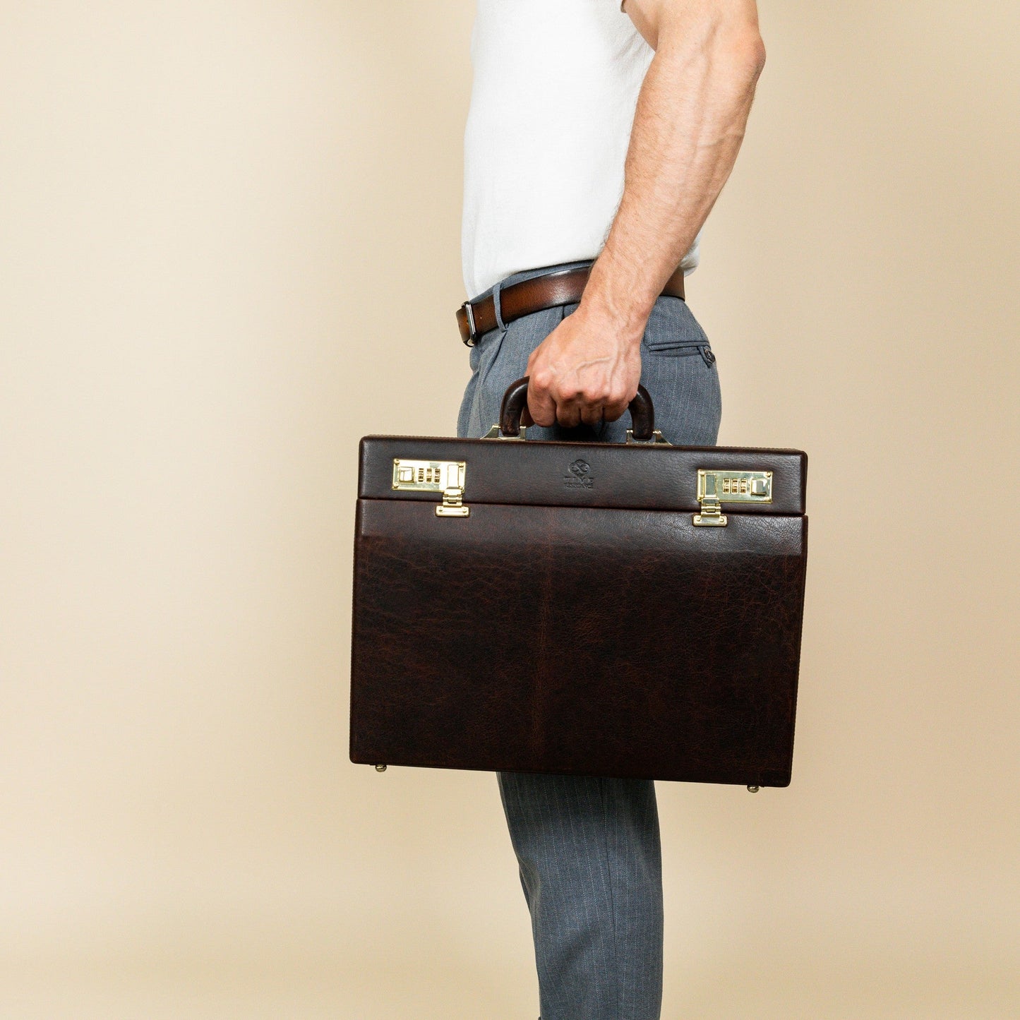 Leather Attaché Case Briefcase - The Golden Bowl Briefcase Time Resistance