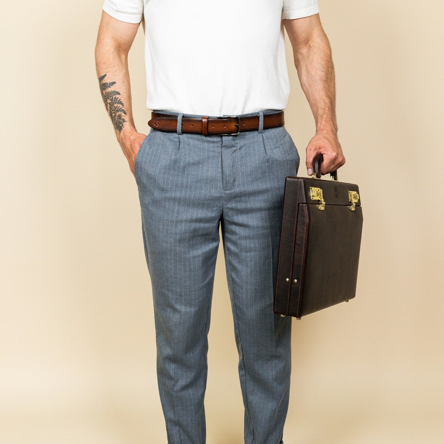 Leather Attaché Case Briefcase - The Golden Bowl Briefcase Time Resistance