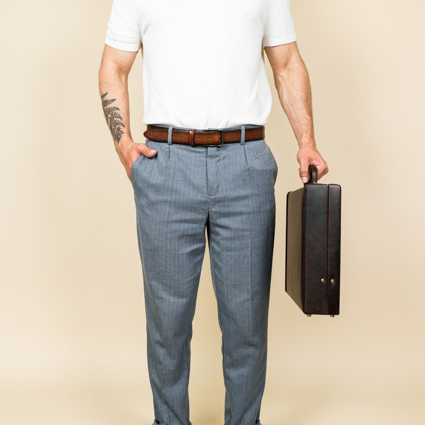 Leather Attaché Case Briefcase - The Rainbow Briefcase Time Resistance