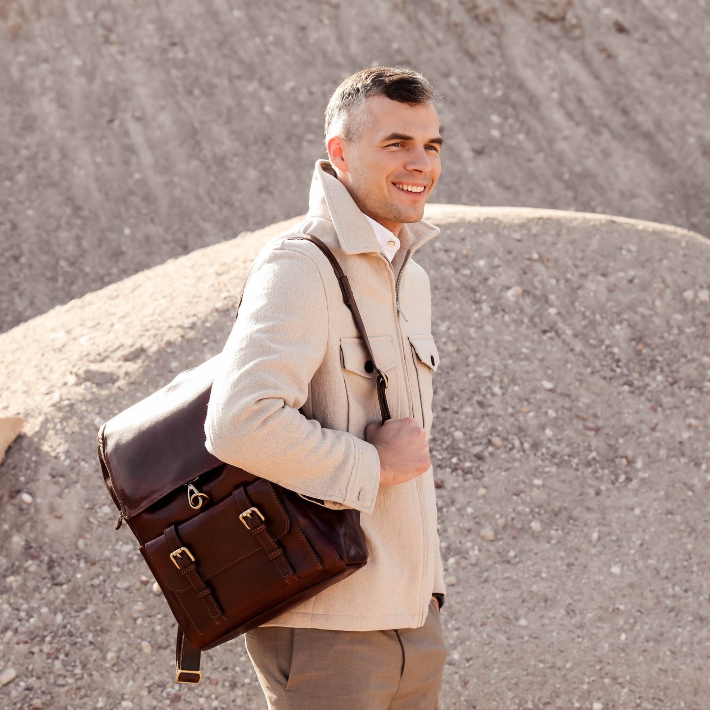 Large Leather Backpack - The Odyssey Backpack Time Resistance