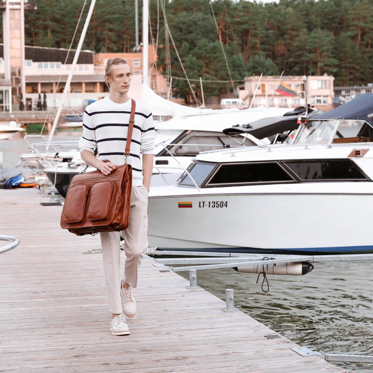 Leather Garment Bag - The Big Sleep Duffel Bag Time Resistance