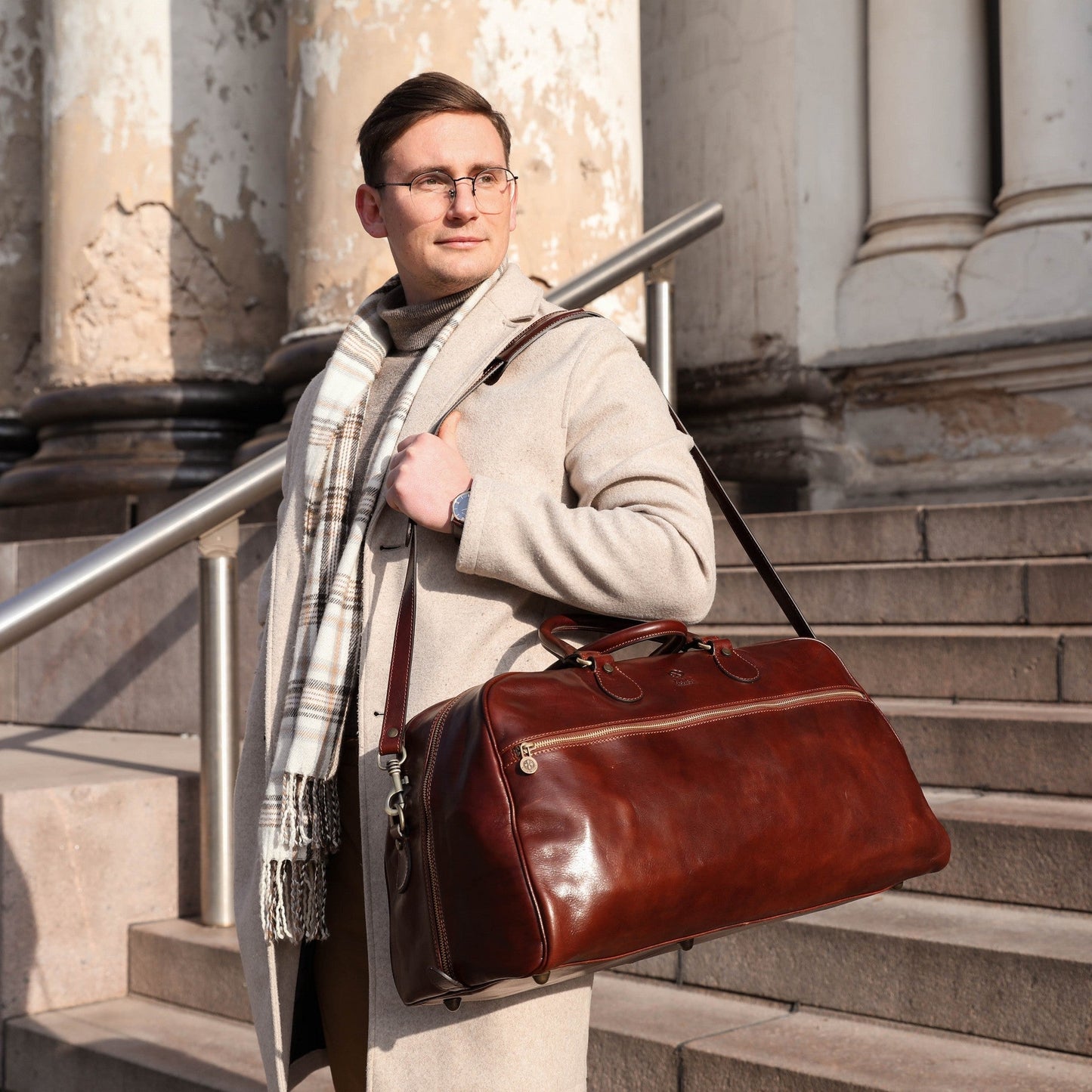 Leather Duffel Bag - Fear and Loathing in Las Vegas Duffel Bag Time Resistance