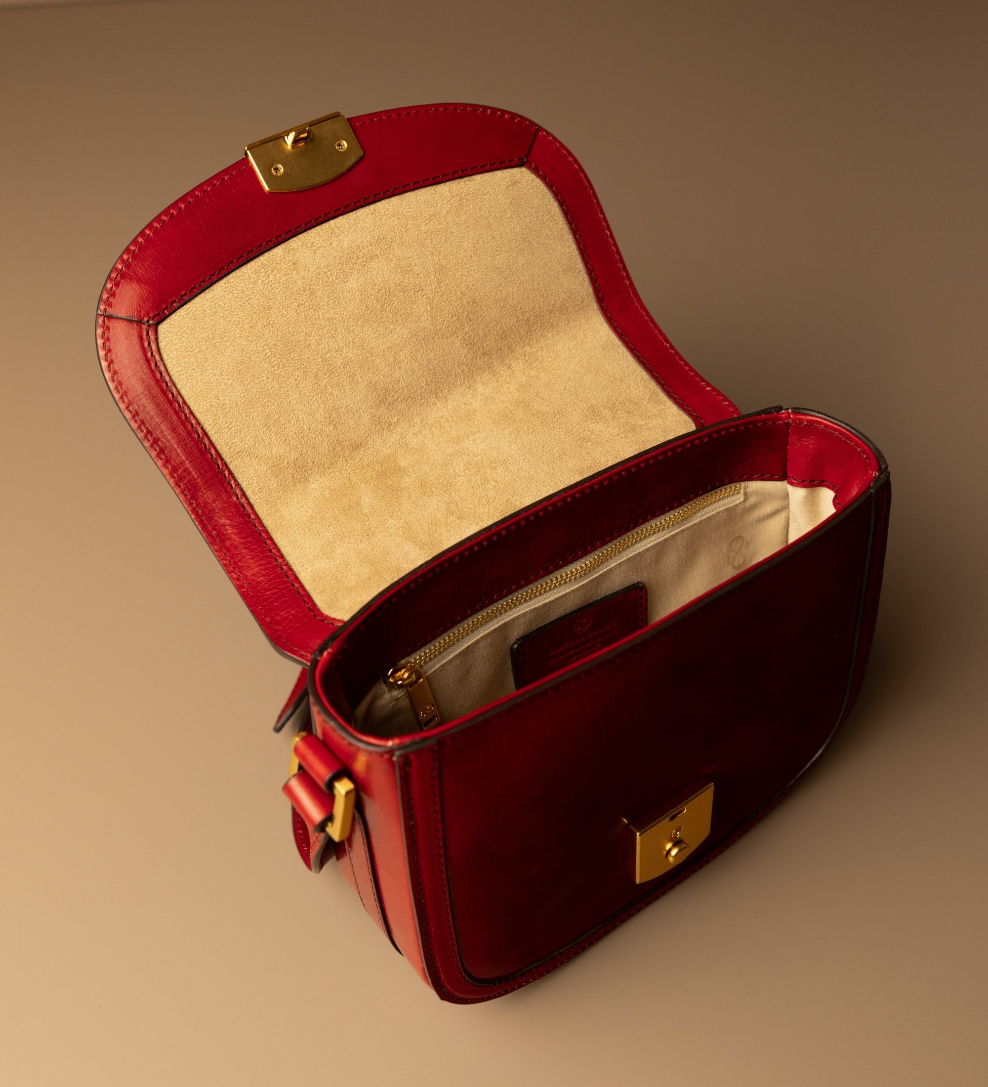 Womens Leather Saddle Bag - Secrets