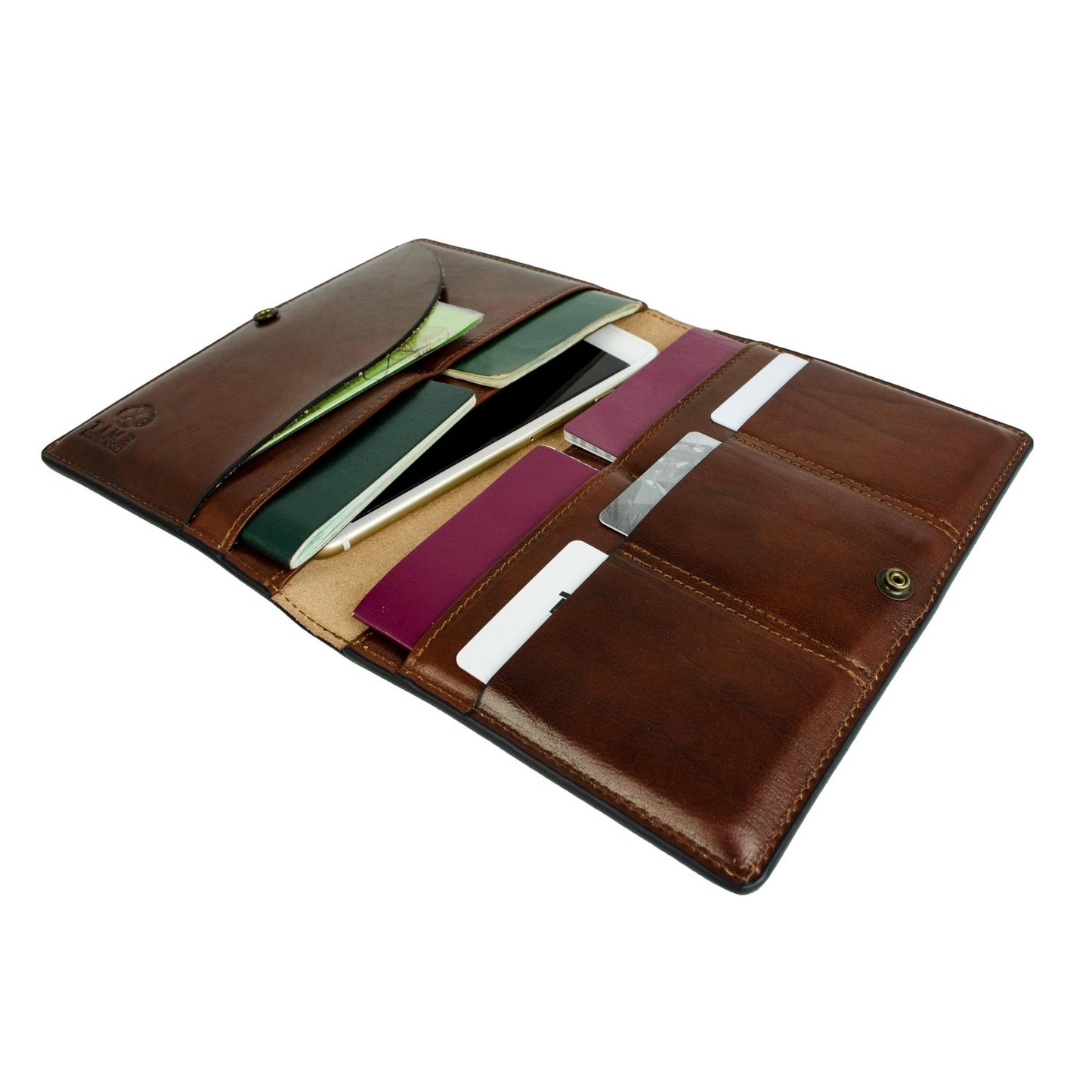 Large Leather Passport Holder - Gulliver's Travels Accessories Time Resistance