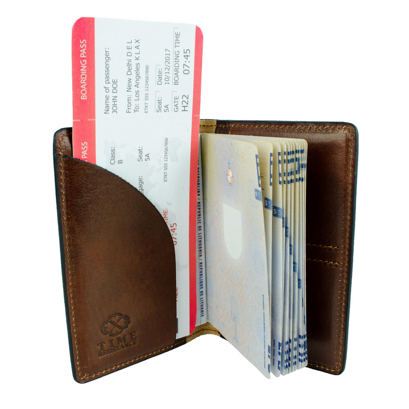 Small Leather Passport Holder - Gulliver's Travels Accessories Time Resistance