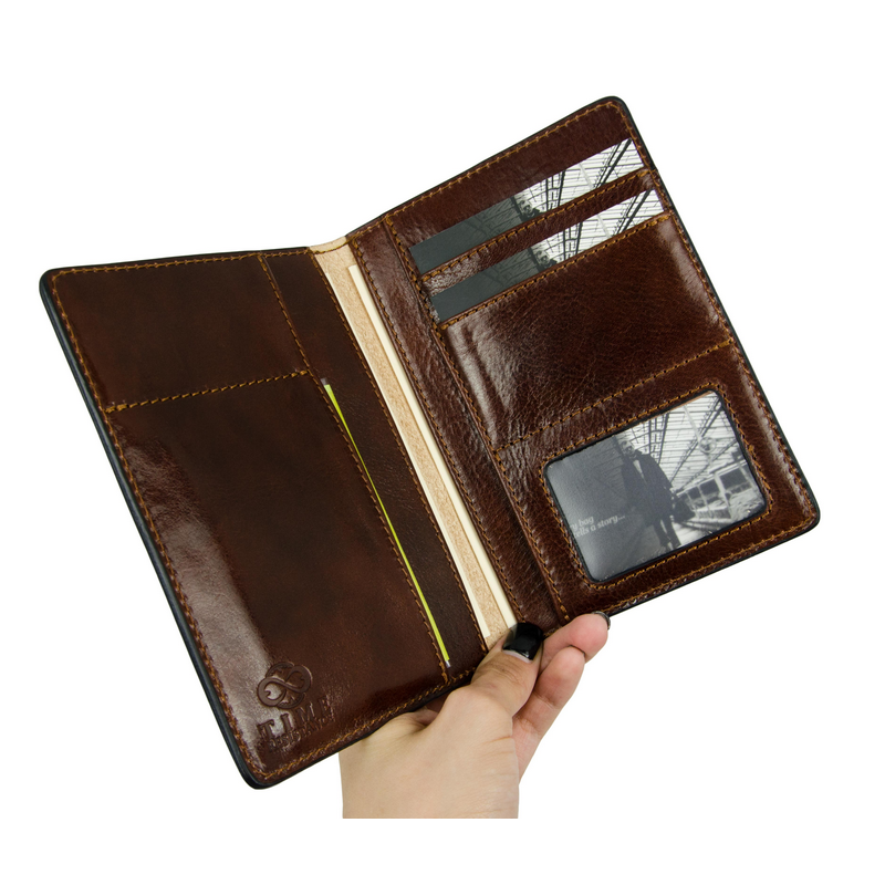 Brown Leather Car Documents Holder - Self-Reliance Accessories Time Resistance