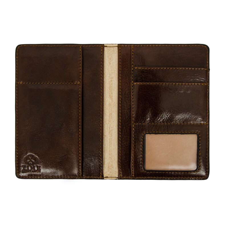 Brown Leather Car Documents Holder - Self-Reliance Accessories Time Resistance