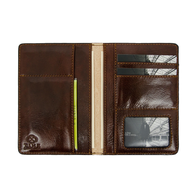 Brown Leather Car Documents Holder - Self-Reliance Accessories Time Resistance