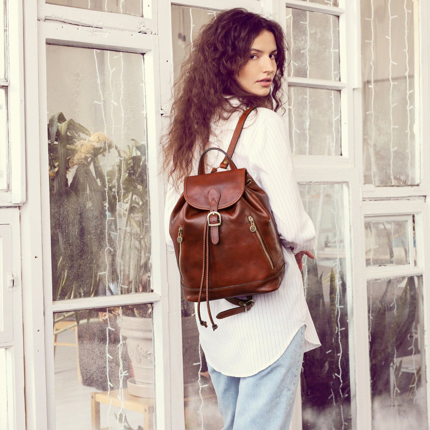 Leather Backpack - White Noise Backpack Time Resistance