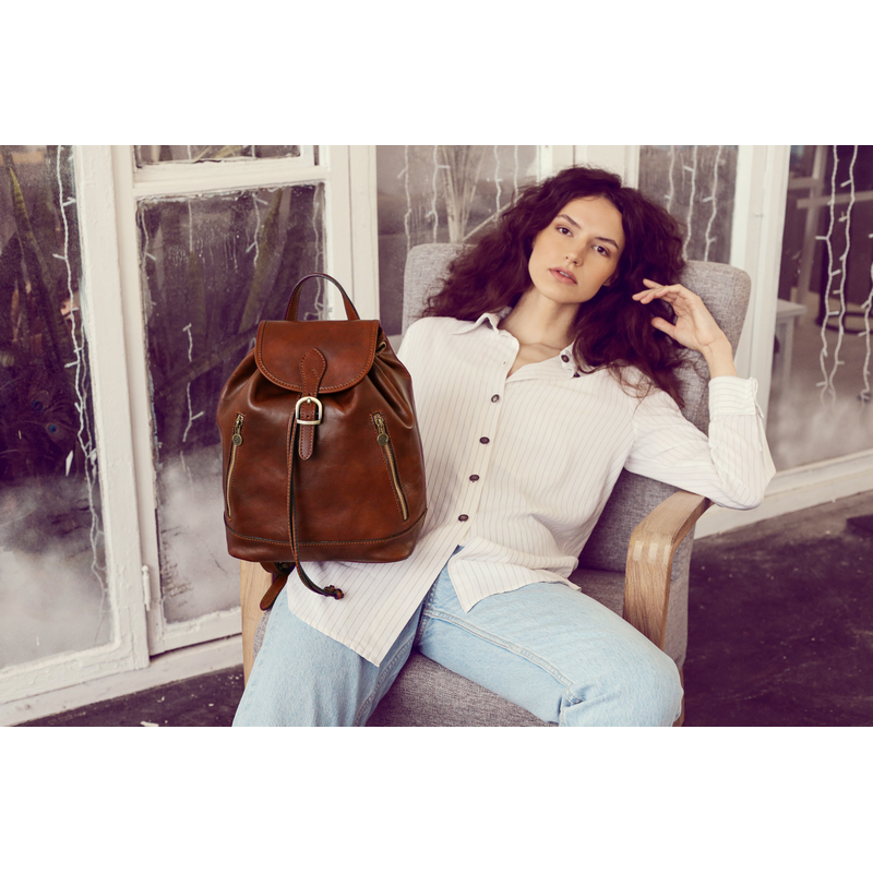 Leather Backpack - White Noise Backpack Time Resistance