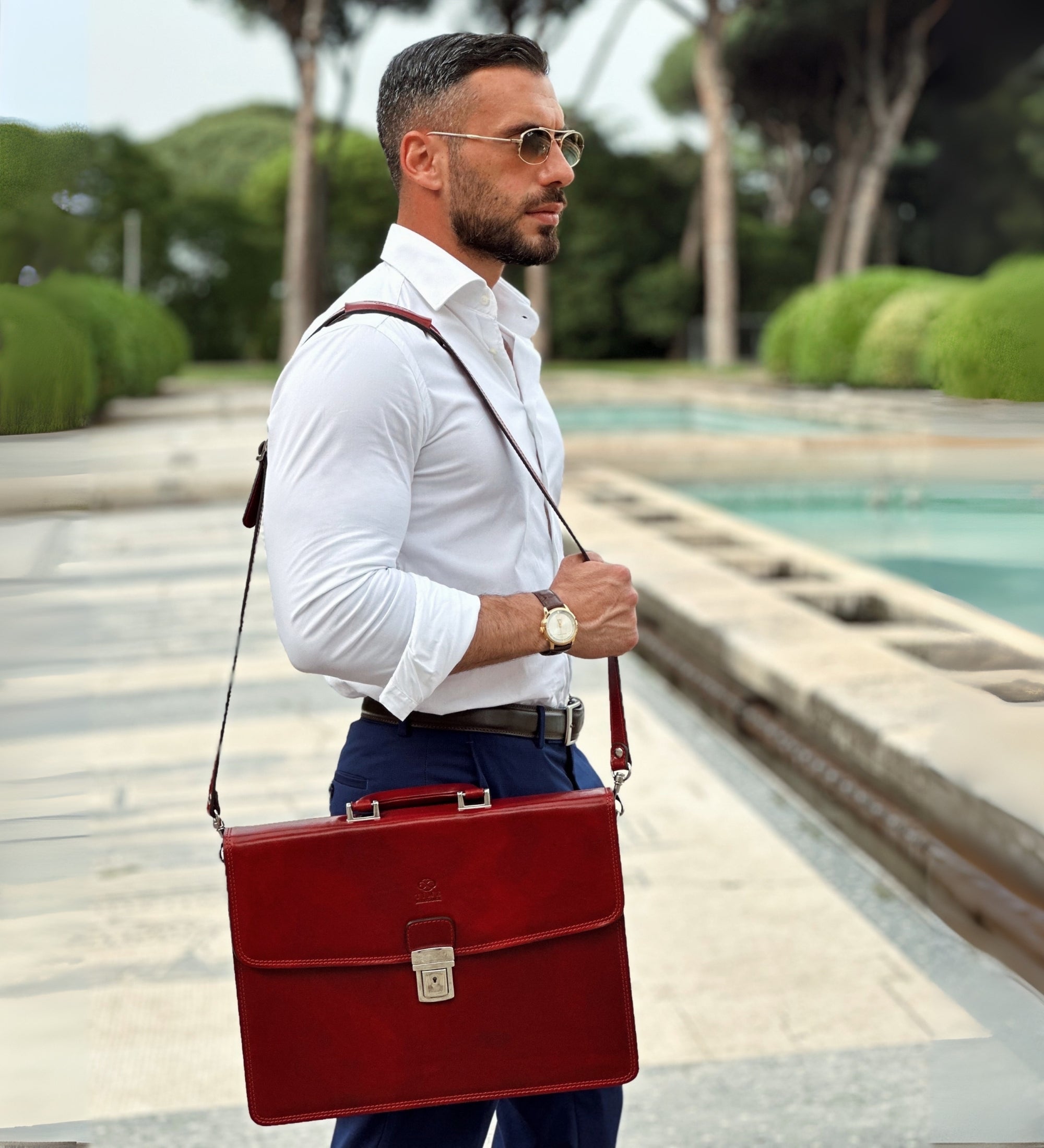 Leather Briefcase - The Sound of the Mountain