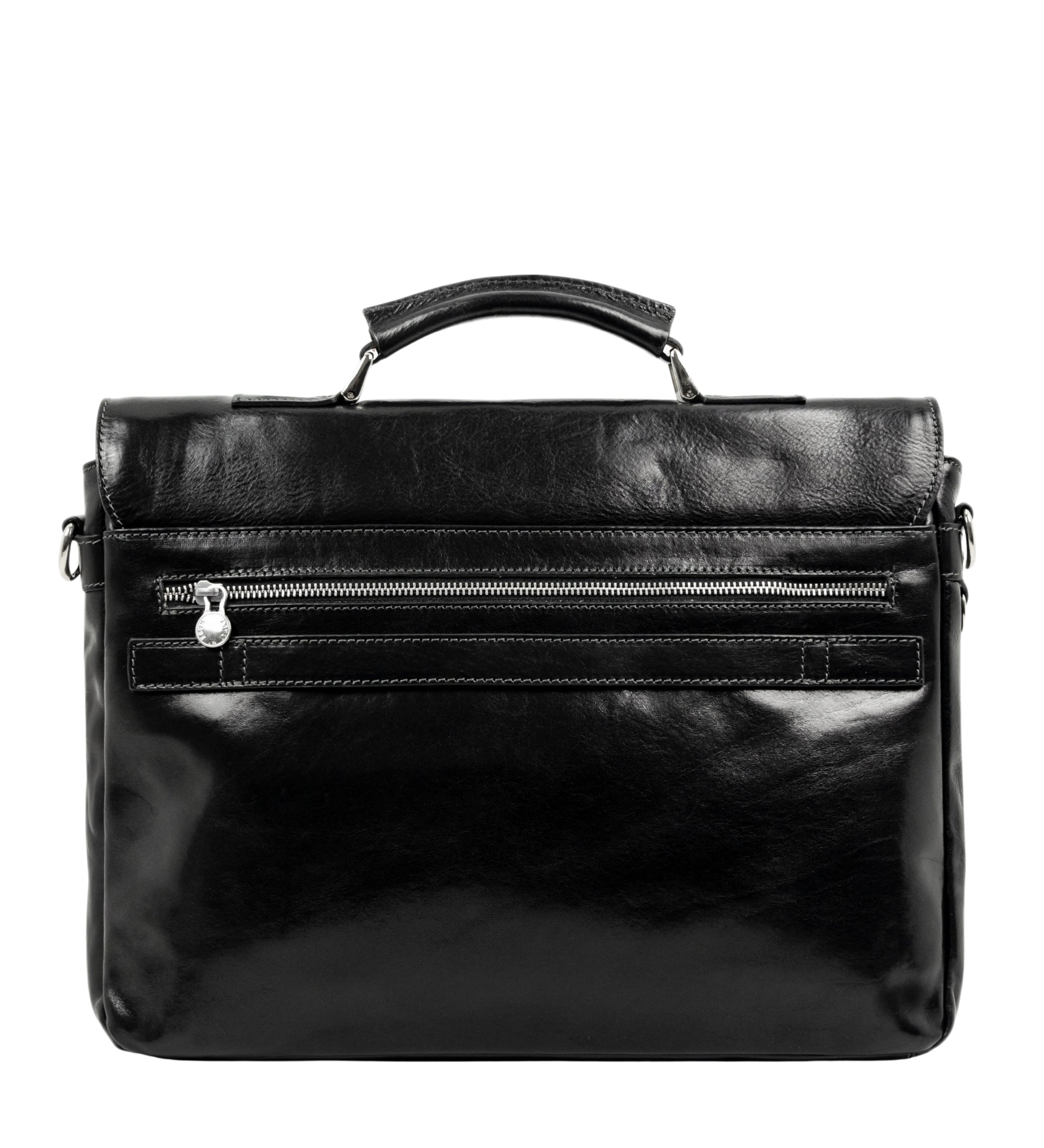 Leather Briefcase Laptop Bag - In Cold Blood