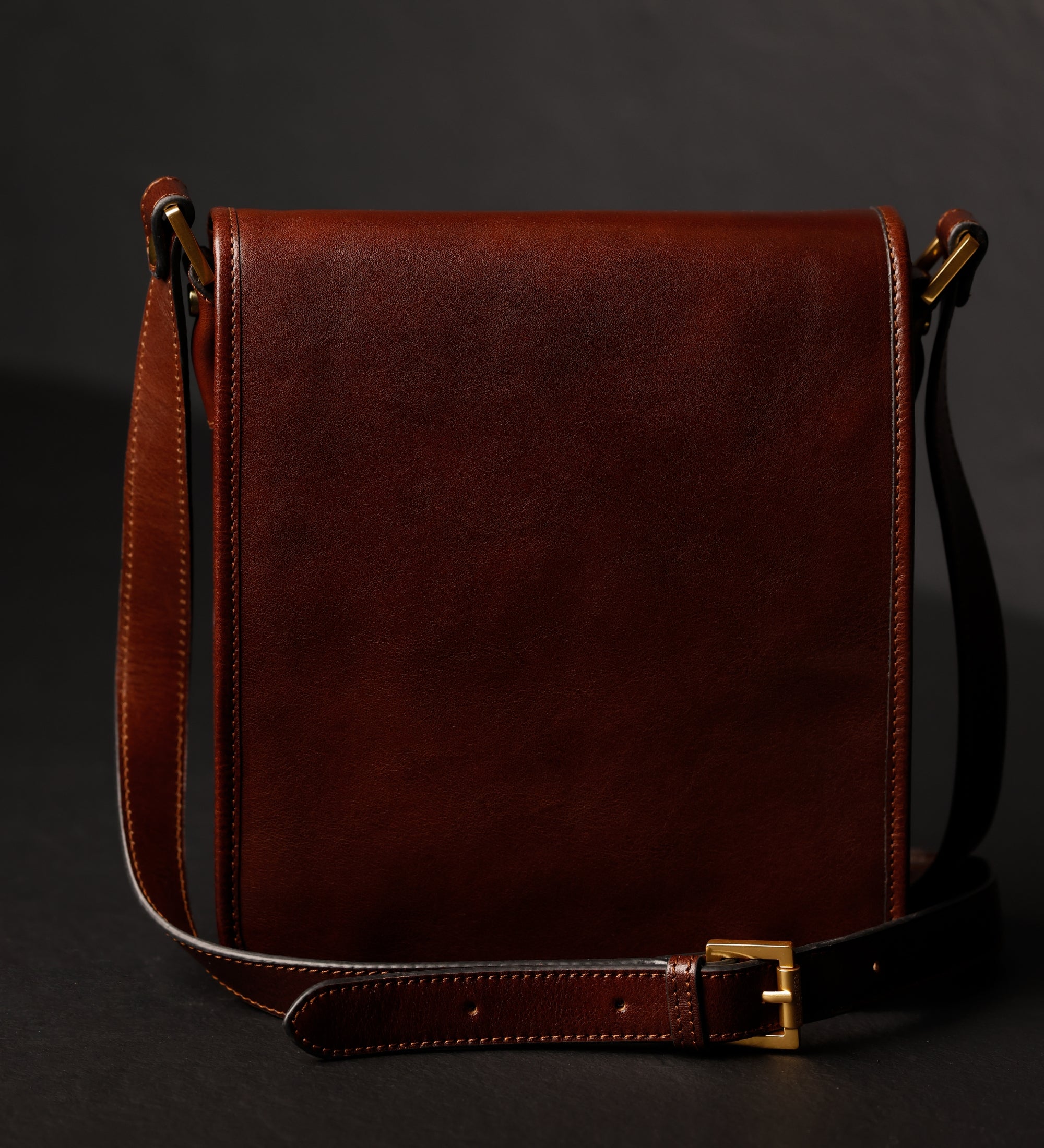 Small Leather Messenger Bag - On The Road